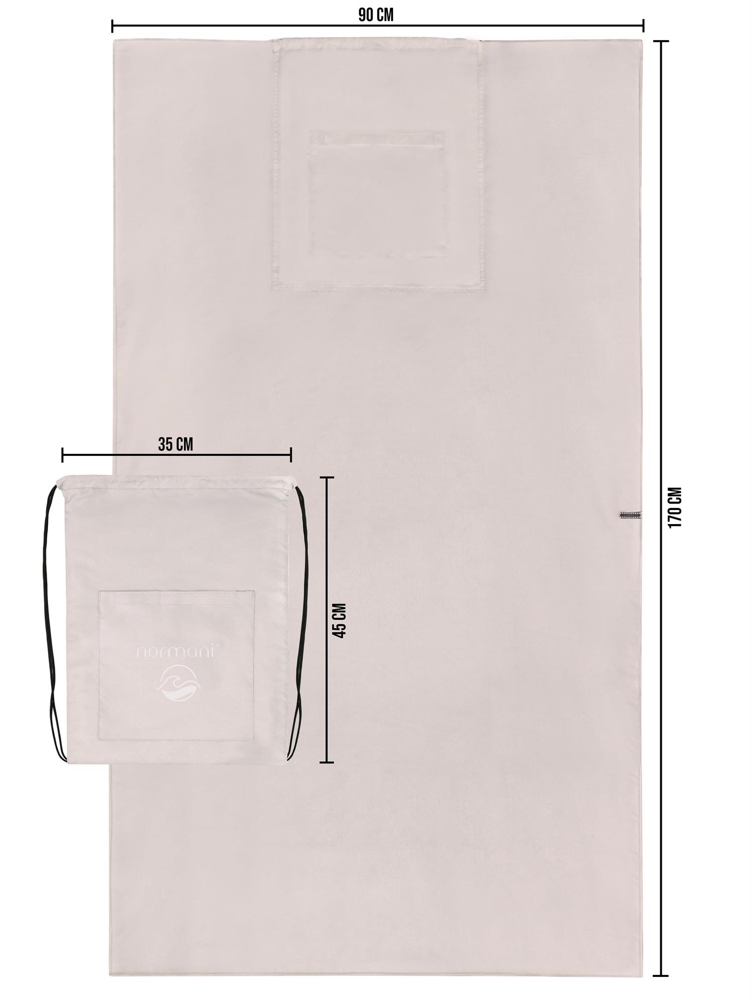 Strandhandtuch mit Rucksackfunktion - großes Handtuch 90x170 cm Badetuch - Bild 29 von 43