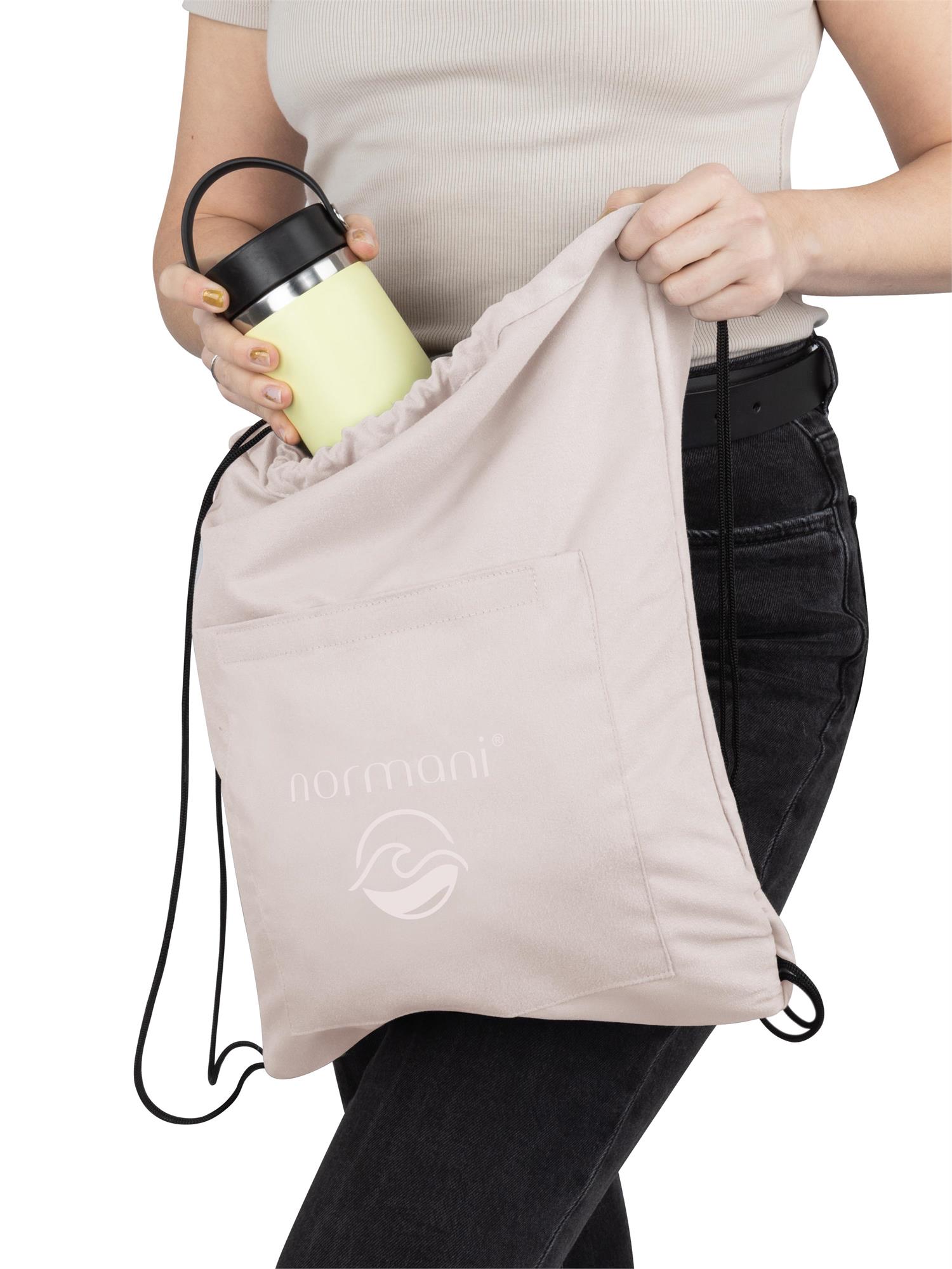 Strandhandtuch mit Rucksackfunktion - großes Handtuch 90x170 cm Badetuch - Bild 30 von 43