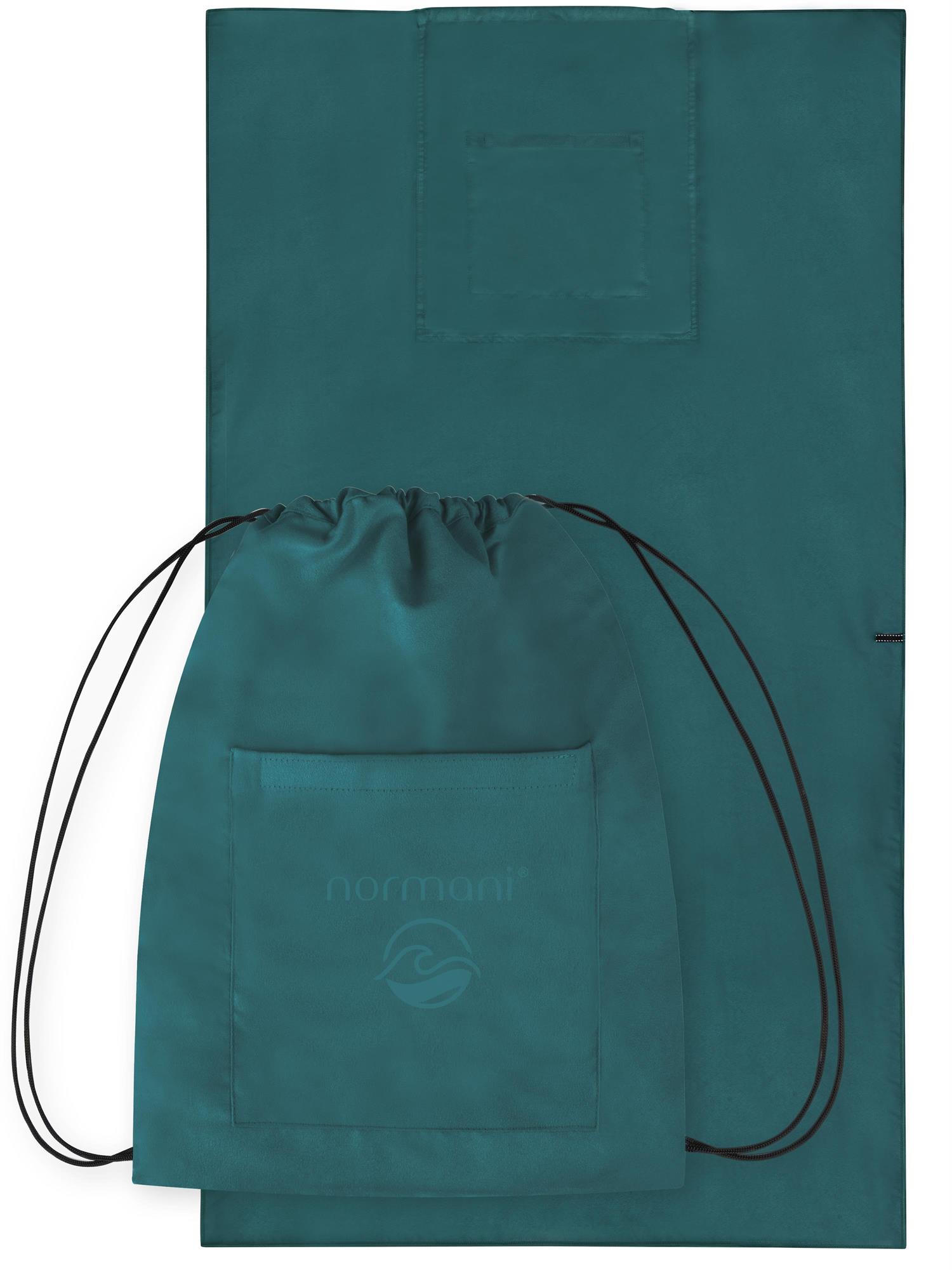 Strandhandtuch mit Rucksackfunktion - großes Handtuch 90x170 cm Badetuch - Bild 38 von 43