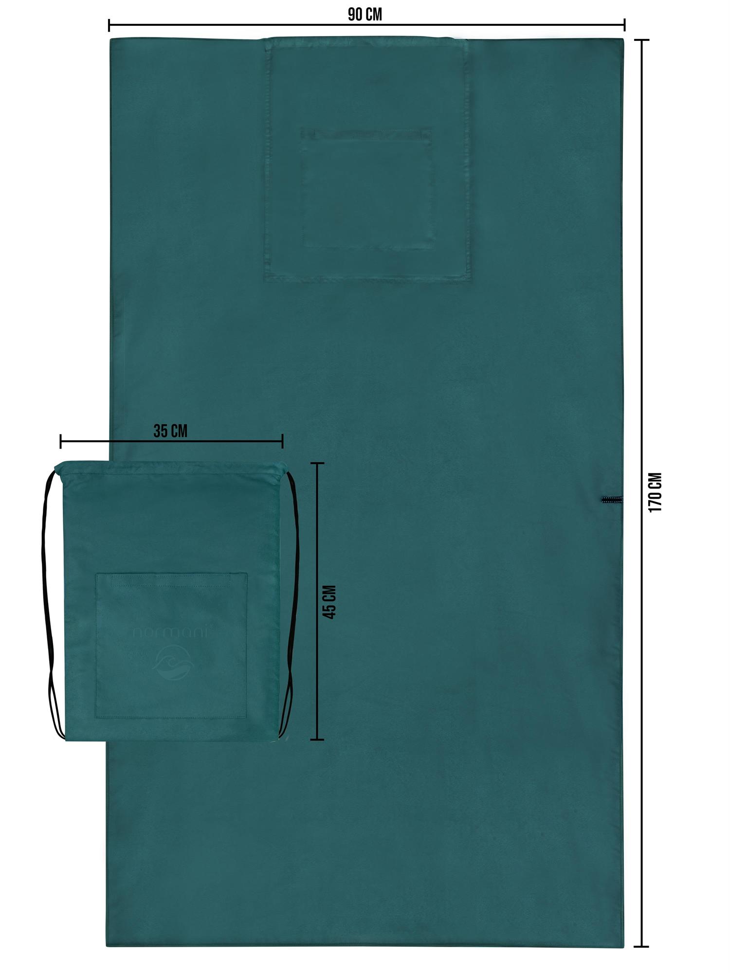 Strandhandtuch mit Rucksackfunktion - großes Handtuch 90x170 cm Badetuch - Bild 41 von 43
