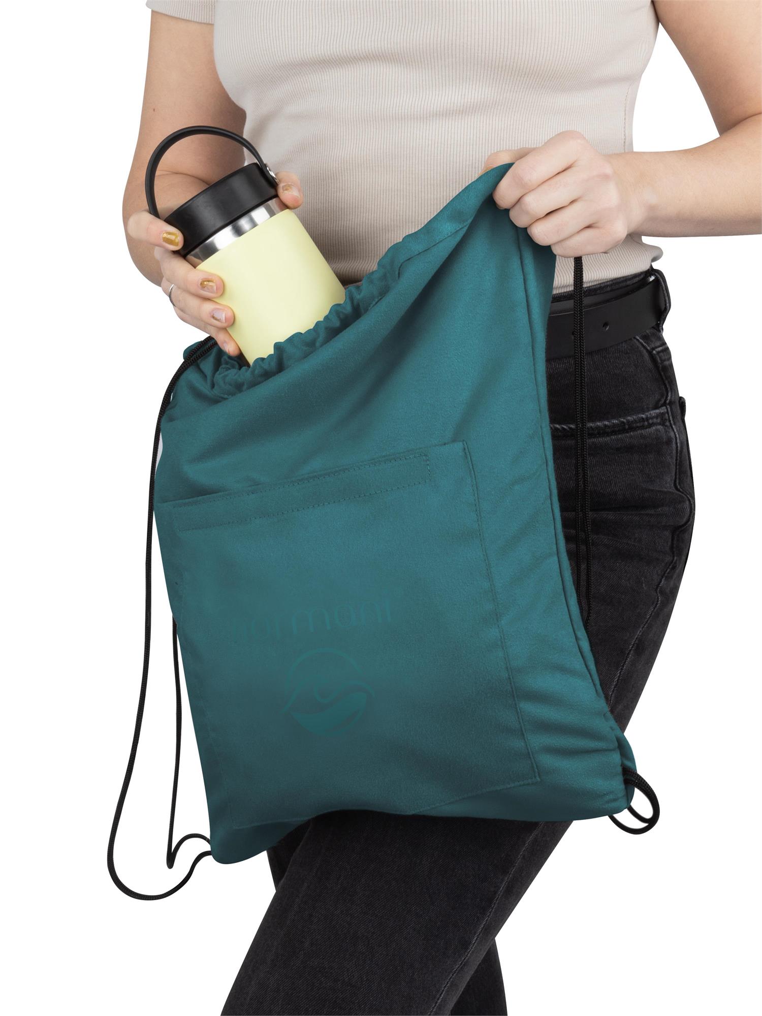 Strandhandtuch mit Rucksackfunktion - großes Handtuch 90x170 cm Badetuch - Bild 42 von 43