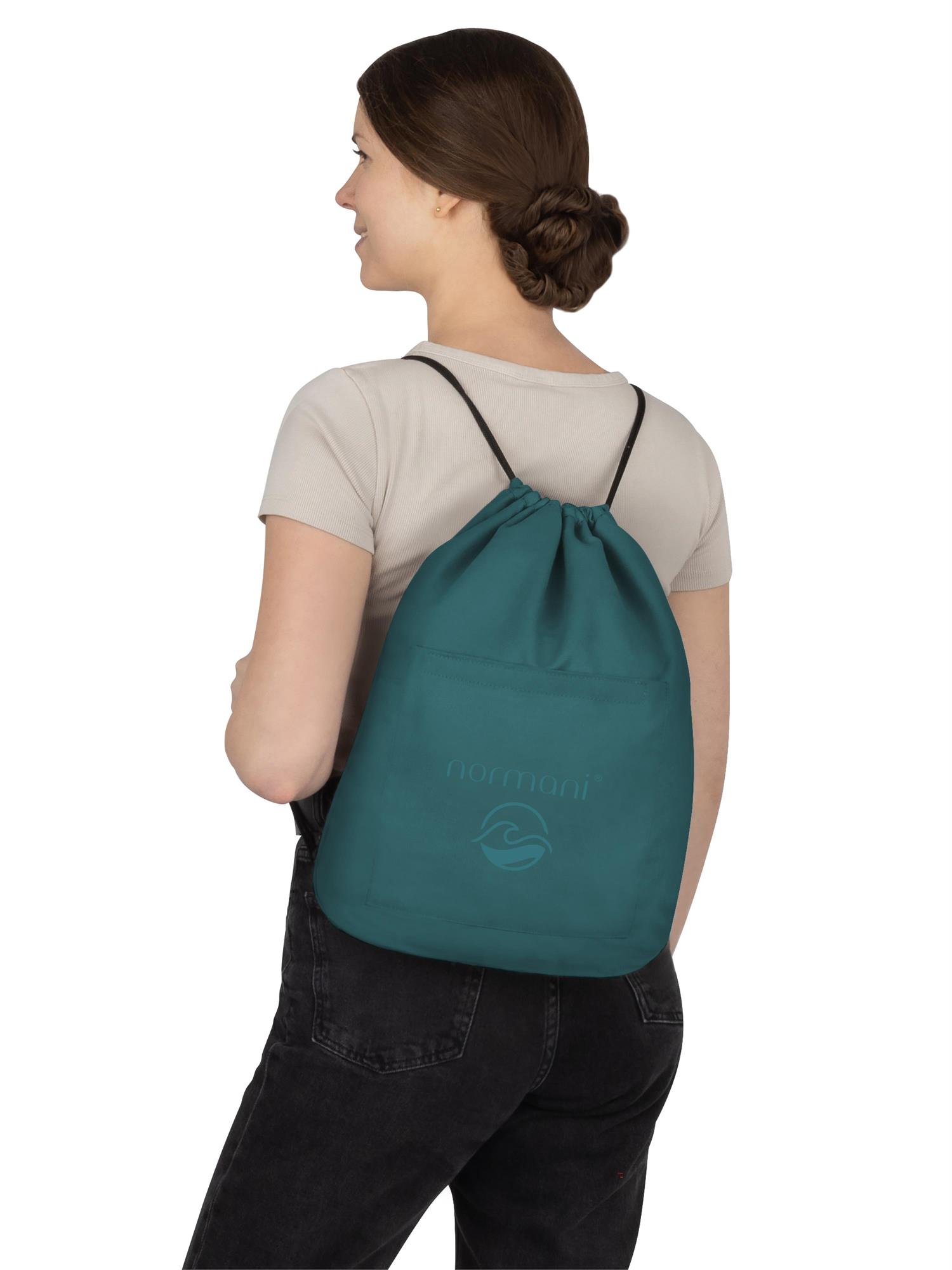 Strandhandtuch mit Rucksackfunktion - großes Handtuch 90x170 cm Badetuch - Bild 43 von 43