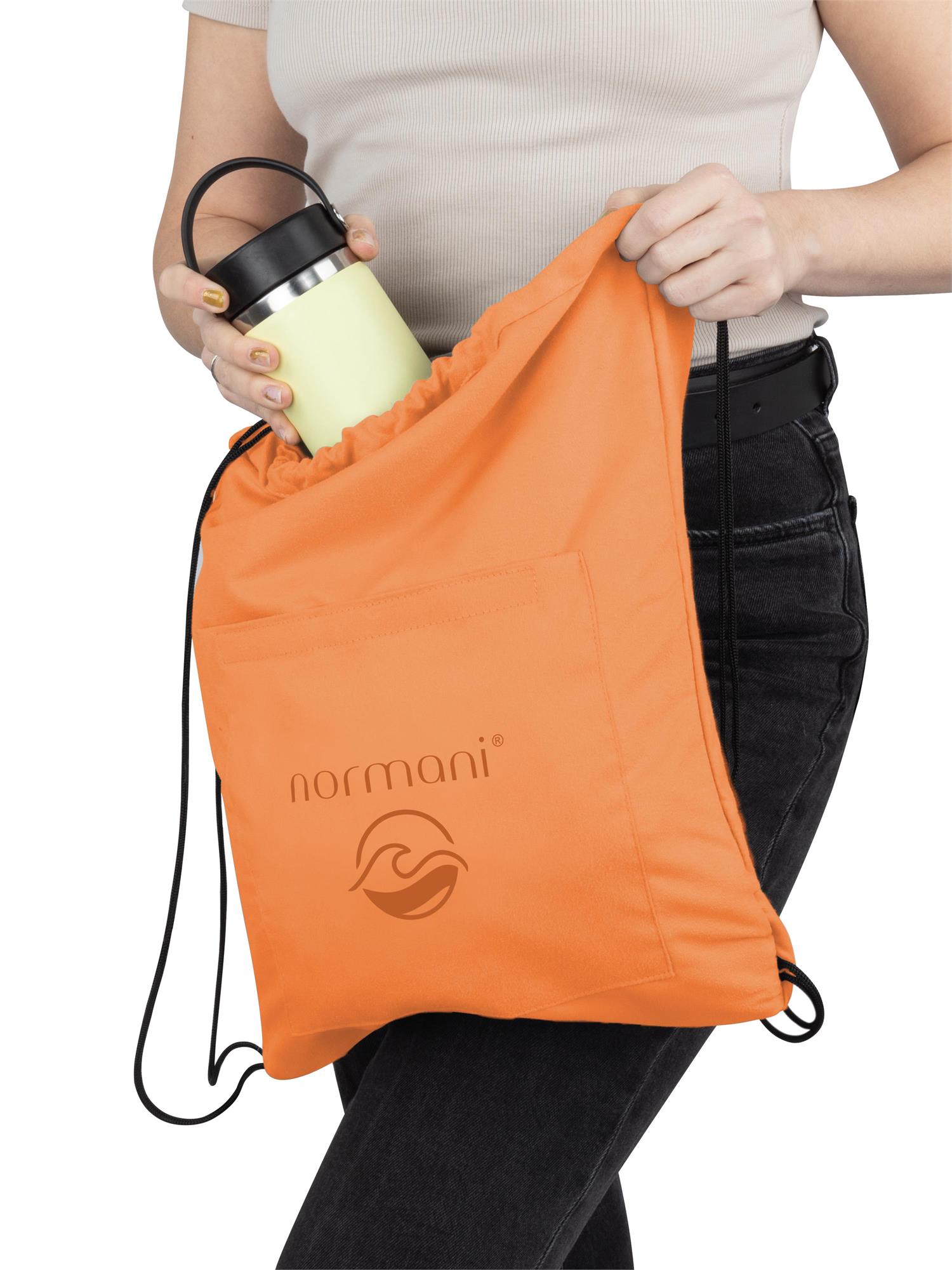 Strandhandtuch mit Rucksackfunktion - großes Handtuch 90x170 cm Badetuch - Bild 12 von 43