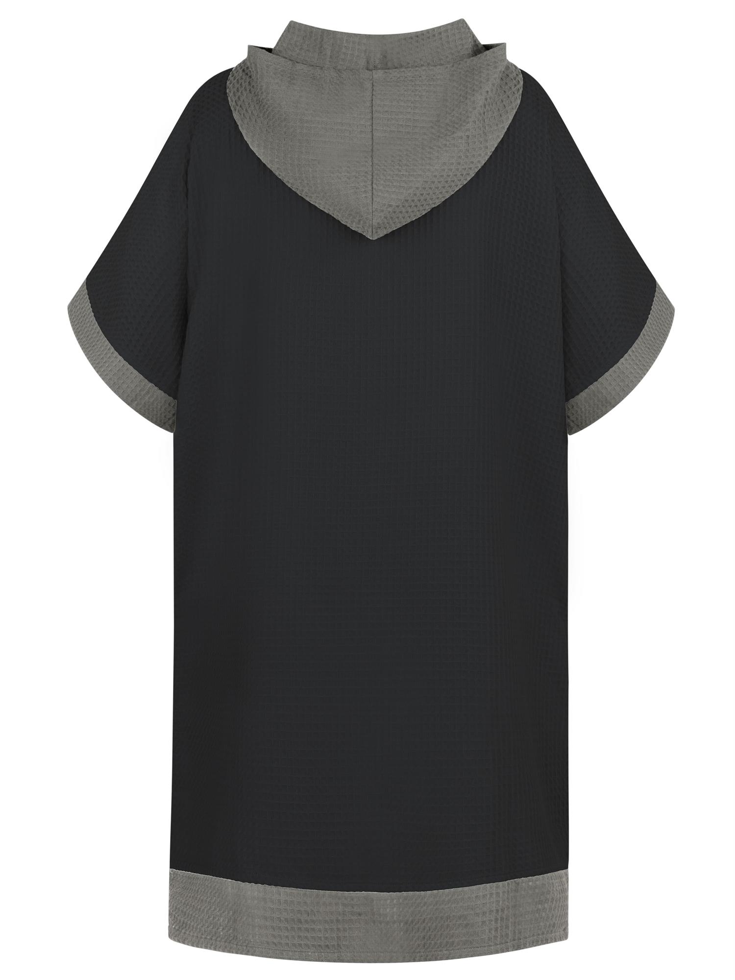 Badeponcho aus 100% Viskose | Bademantel mit Kapuze und Tasche und Umziehhilfe - Bild 3 von 29