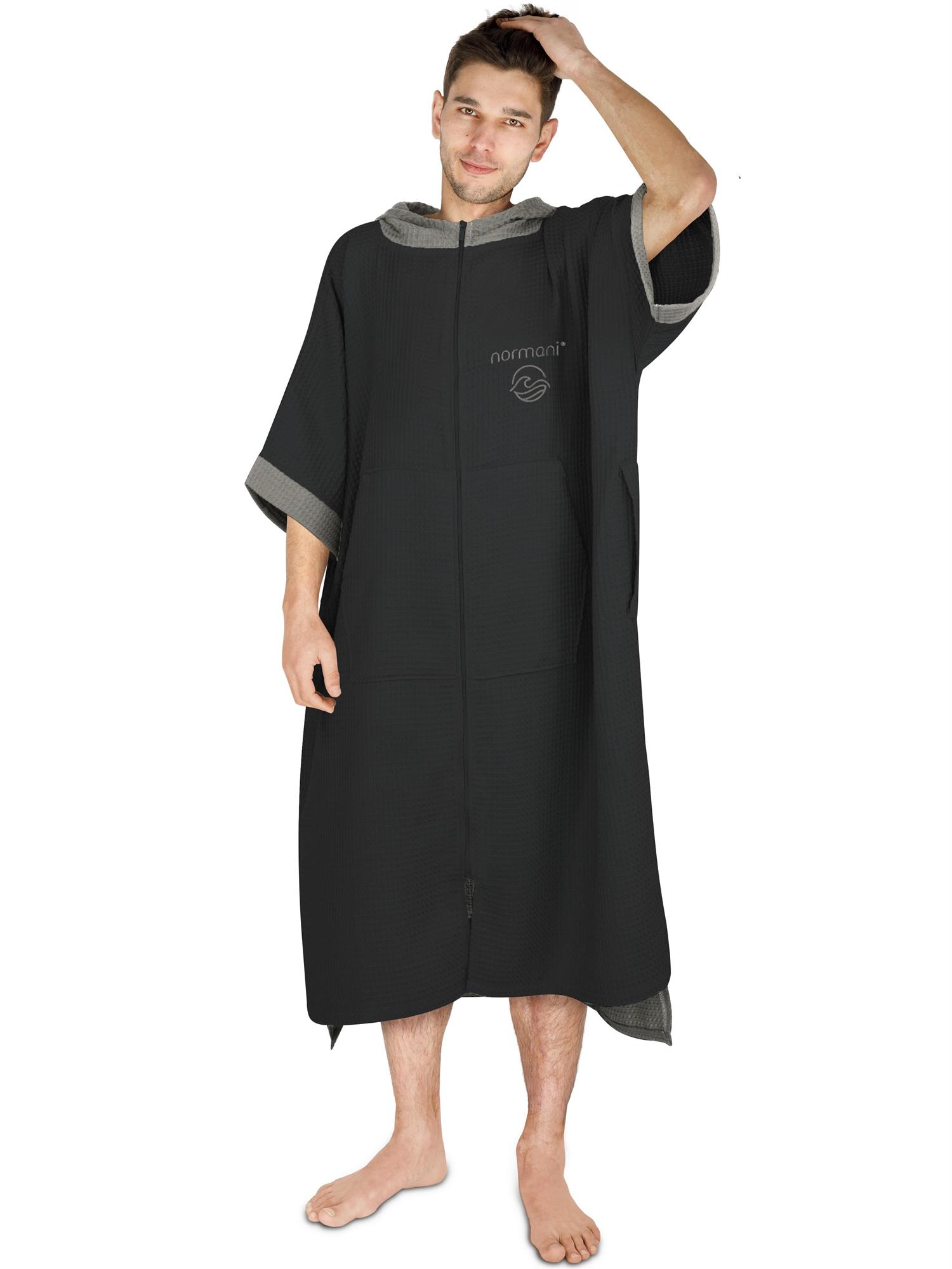 Badeponcho aus 100% Viskose | Bademantel mit Kapuze und Tasche und Umziehhilfe - Bild 5 von 29