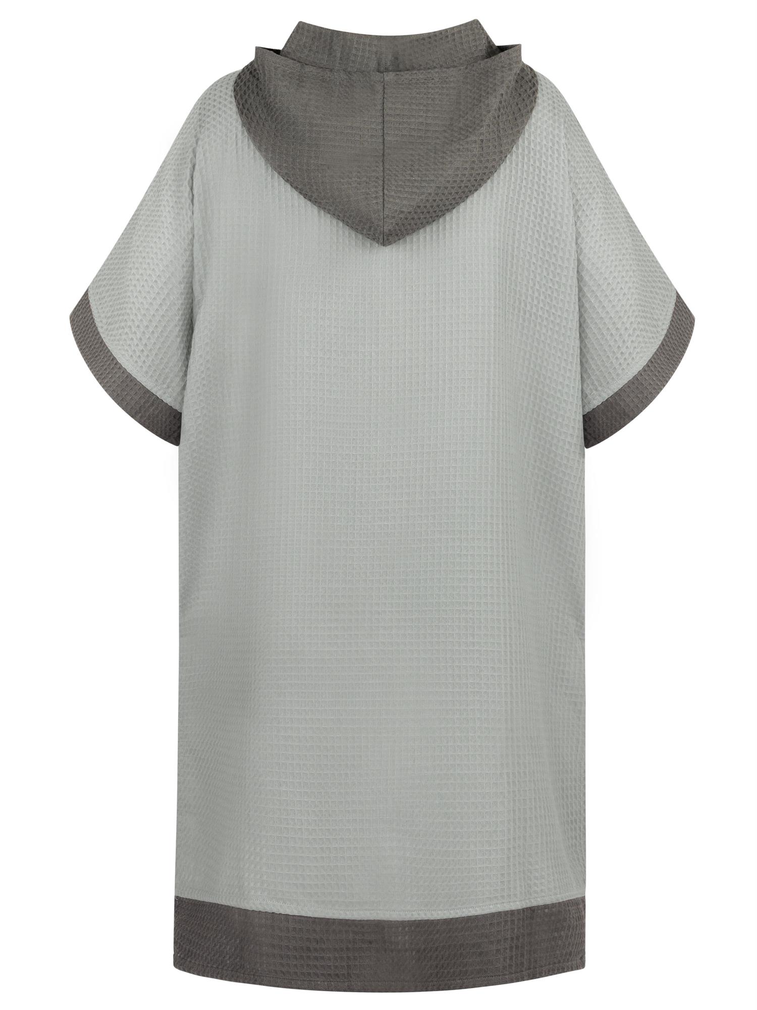 Badeponcho aus 100% Viskose | Bademantel mit Kapuze und Tasche und Umziehhilfe - Bild 10 von 29
