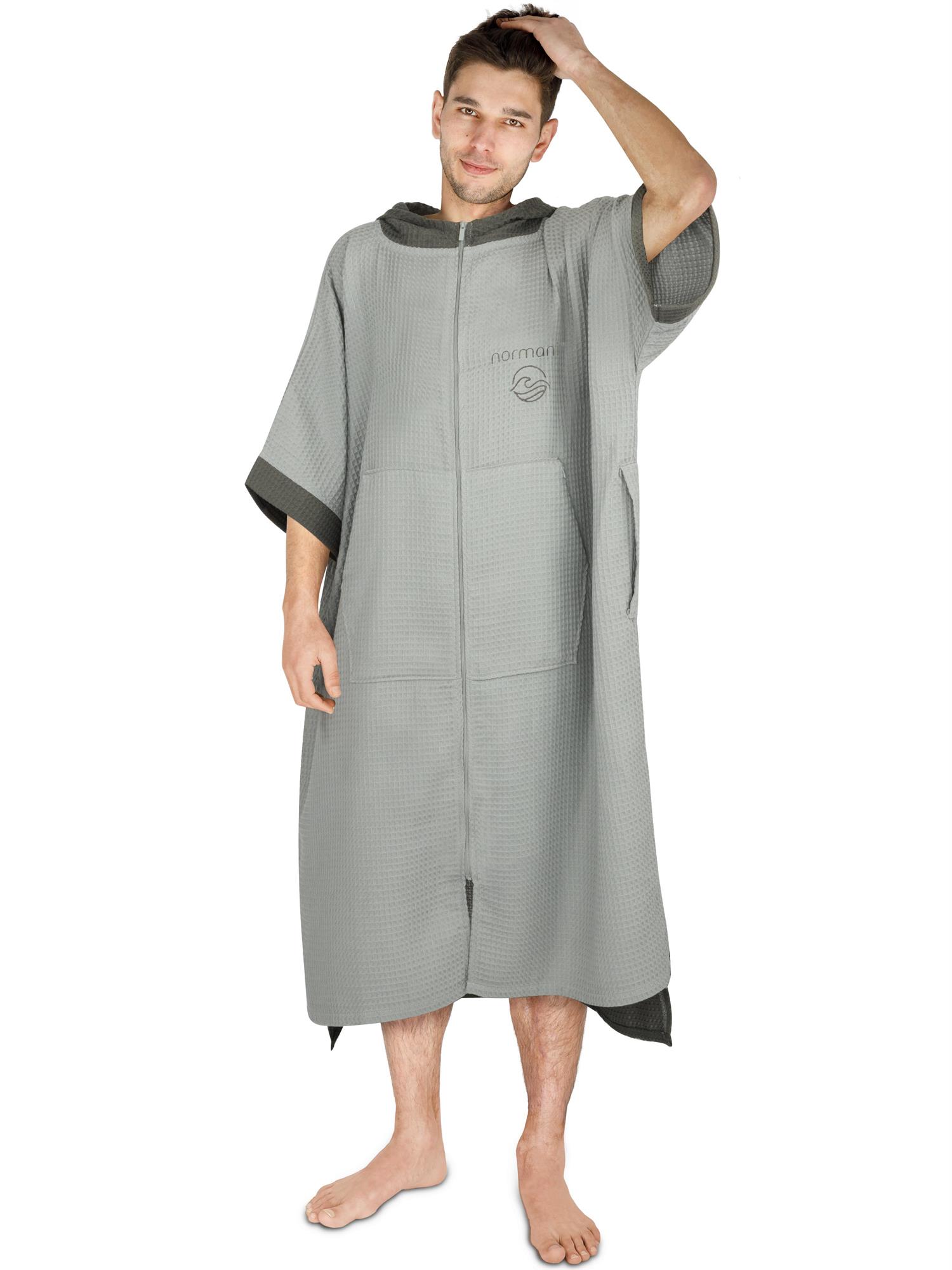 Badeponcho aus 100% Viskose | Bademantel mit Kapuze und Tasche und Umziehhilfe - Bild 12 von 29