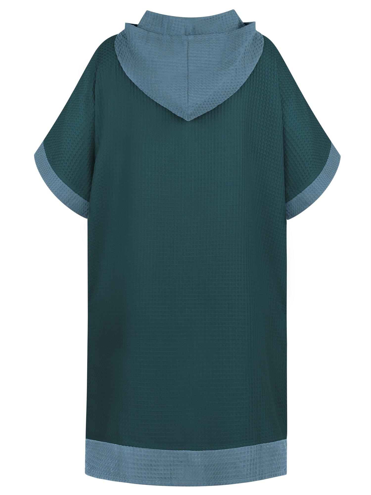 Badeponcho aus 100% Viskose | Bademantel mit Kapuze und Tasche und Umziehhilfe - Bild 17 von 29