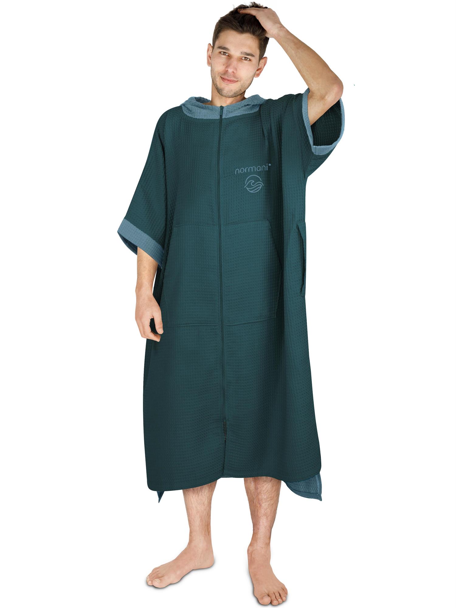 Badeponcho aus 100% Viskose | Bademantel mit Kapuze und Tasche und Umziehhilfe - Bild 19 von 29
