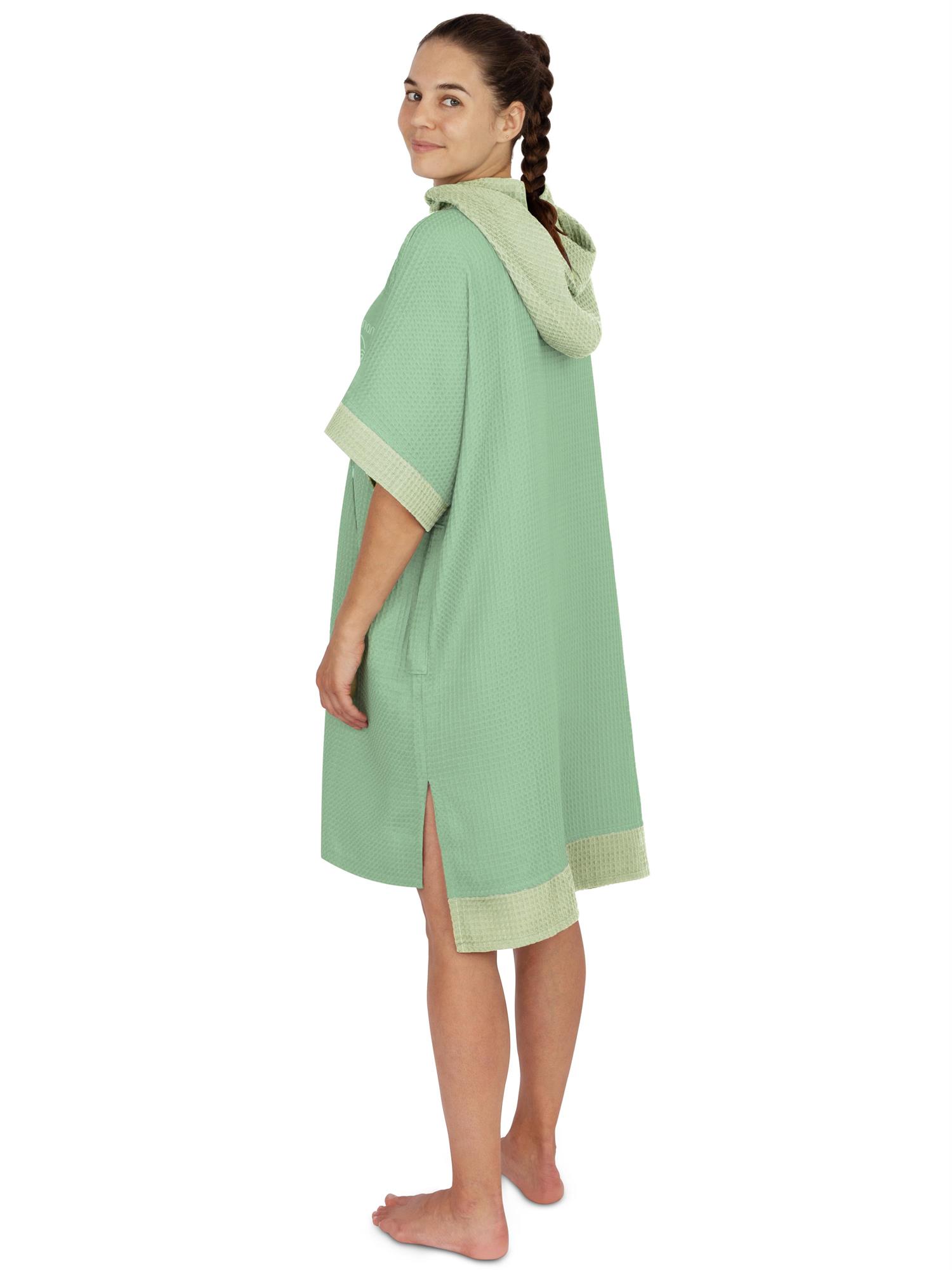 Badeponcho aus 100% Viskose | Bademantel mit Kapuze und Tasche und Umziehhilfe - Bild 28 von 29