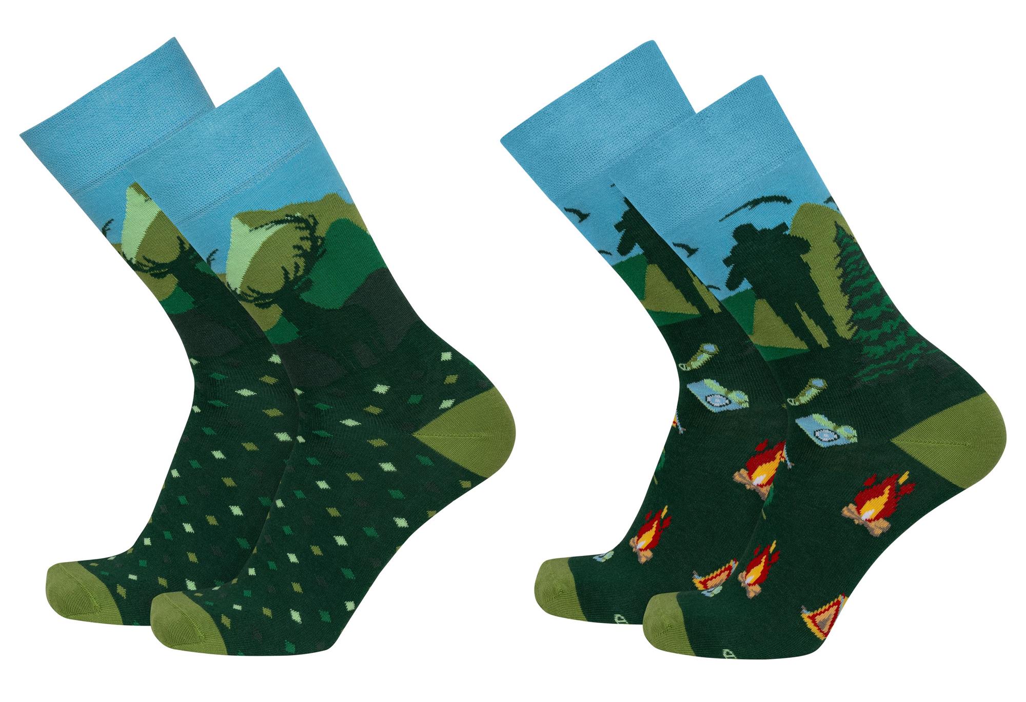 Lustige Motiv Socken aus Baumwolle 2 Paar Bunt Spaß Damen Herren Farbfroh - Bild 98 von 137