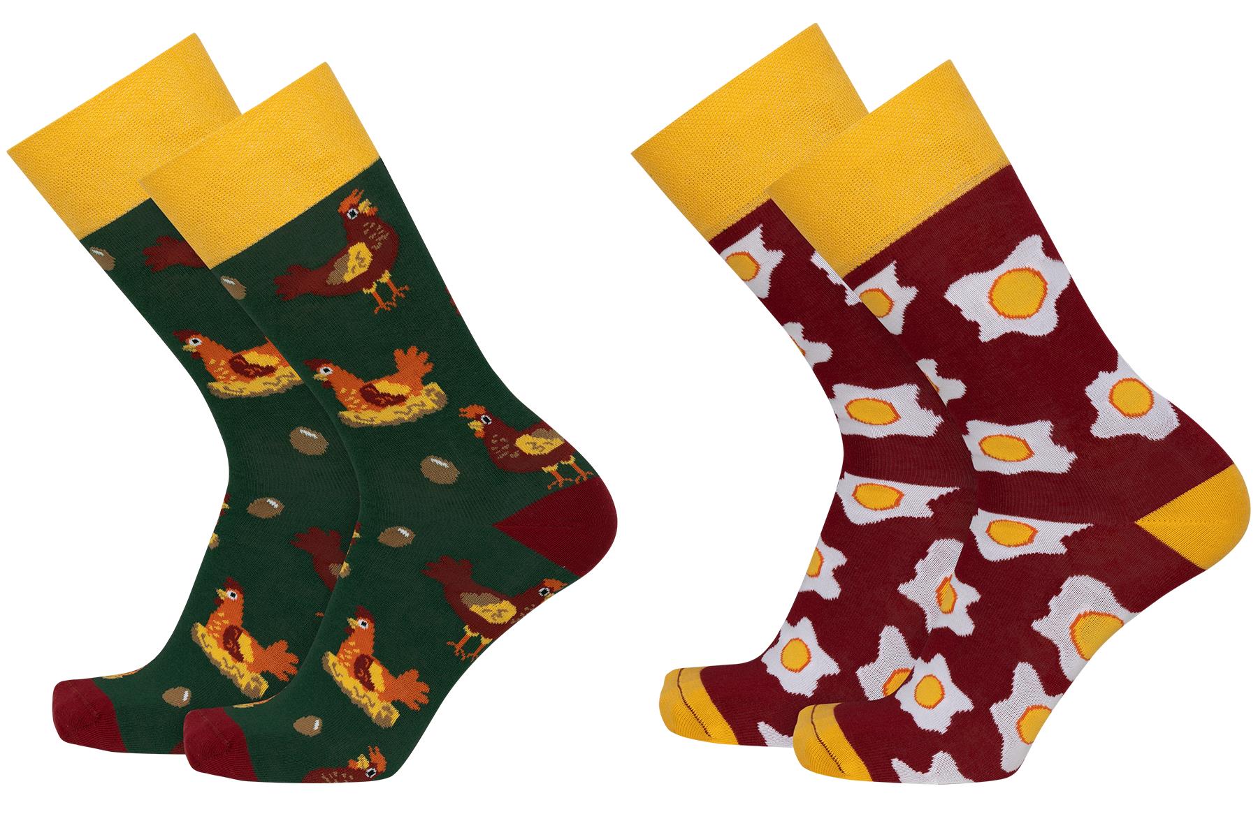 Lustige Motiv Socken aus Baumwolle 2 Paar Bunt Spaß Damen Herren Farbfroh - Bild 126 von 137