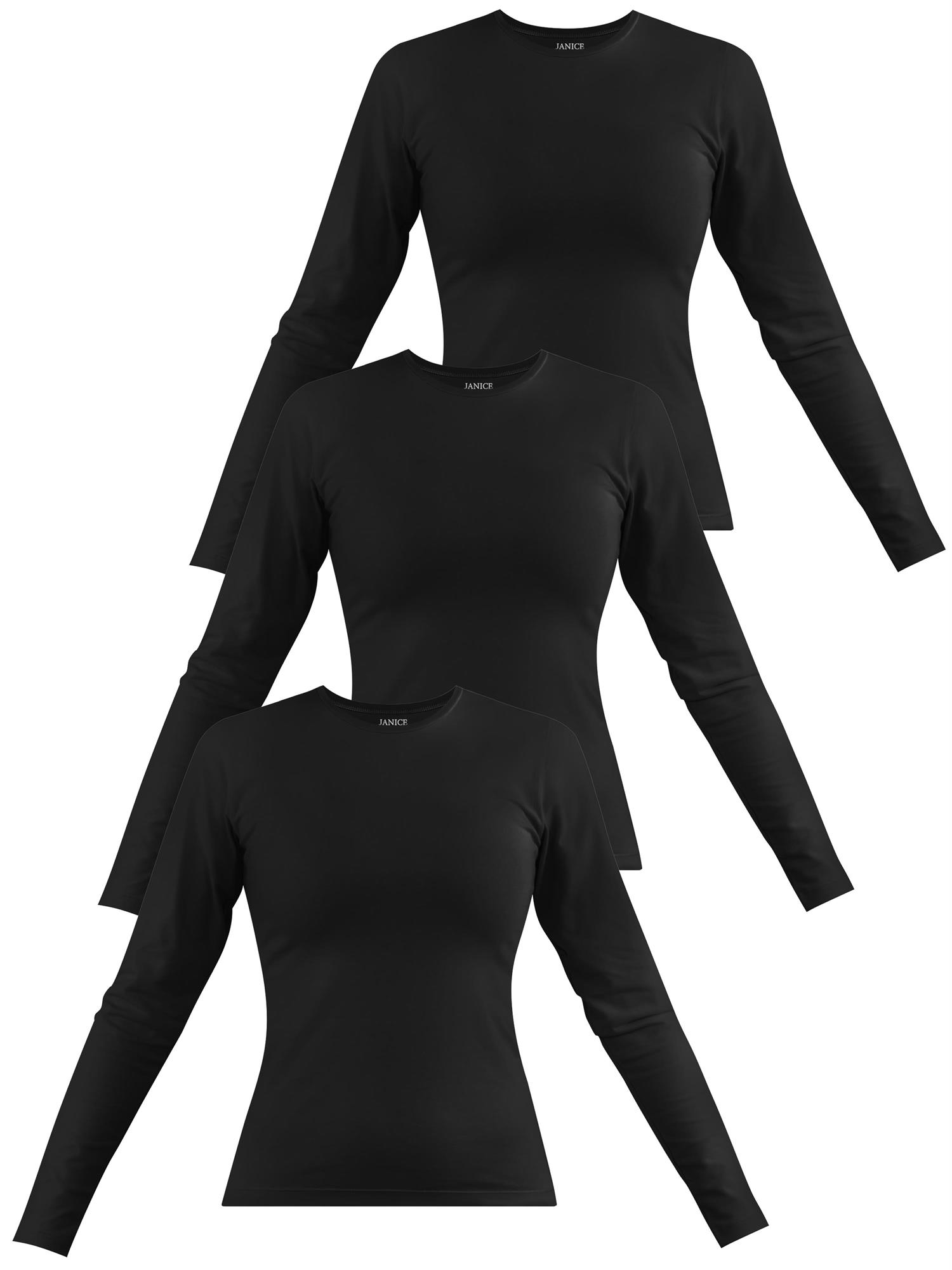 3 x Damen Langarmshirt Oberteil mit langen Ärmeln für Frauen (XS-XXL) - Bild 2 von 38