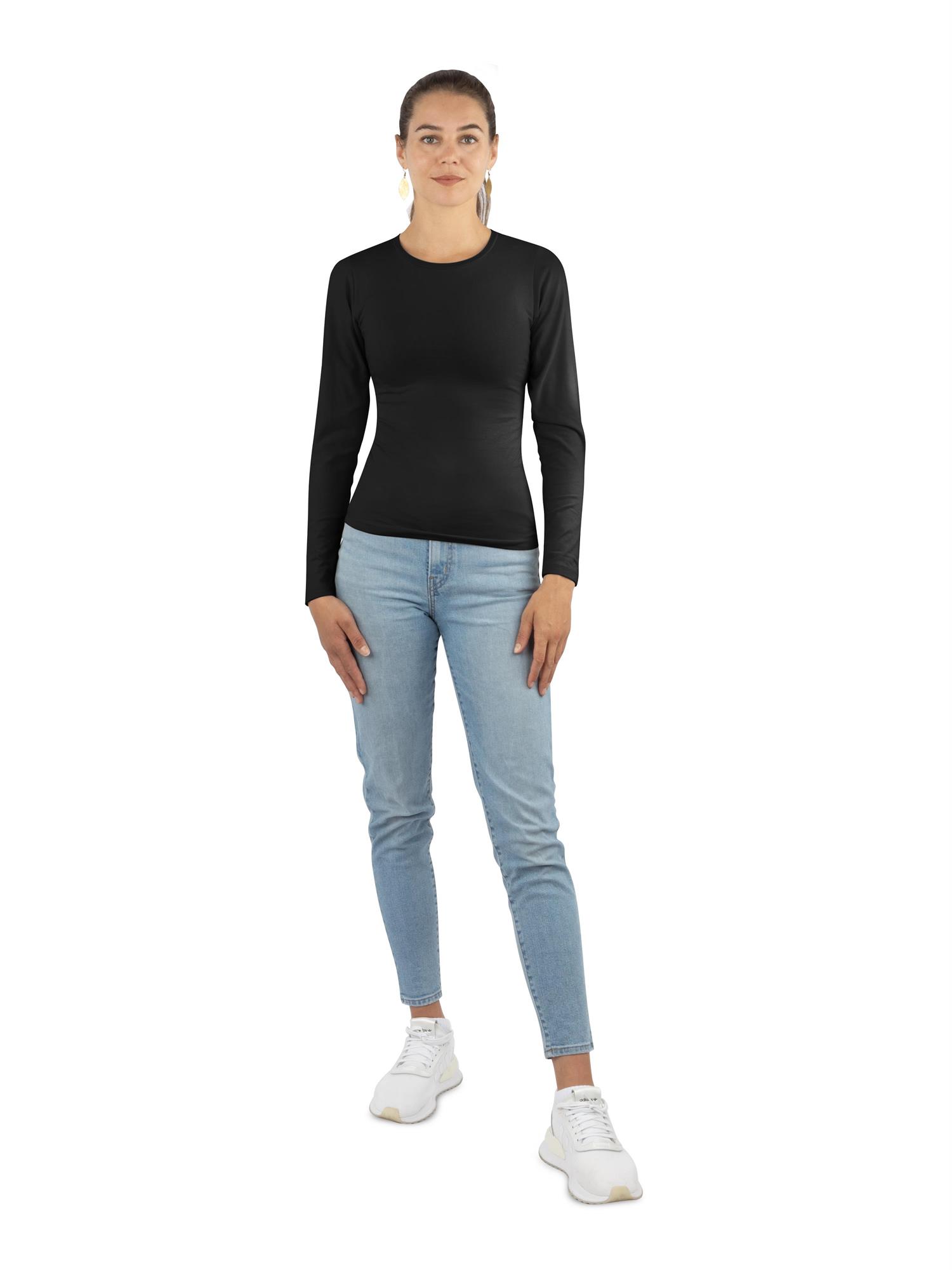 3 x Damen Langarmshirt Oberteil mit langen Ärmeln für Frauen (XS-XXL) - Bild 4 von 38