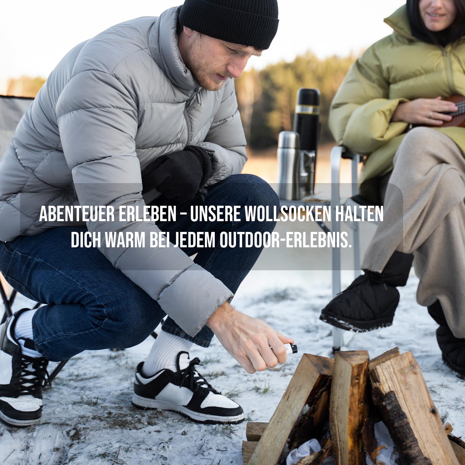 Warme Wintersocken aus 100% Schafwolle Plüschsohle, atmungsaktiv, geruchshemmend - Bild 7 von 17