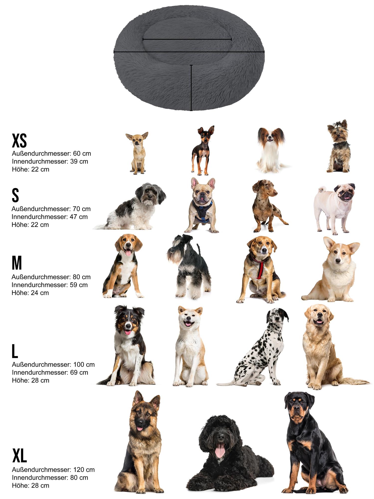 Rundes Hundebett für große und kleine Hunde - Ergonomisches Hundekissen Donut - Bild 8 von 29