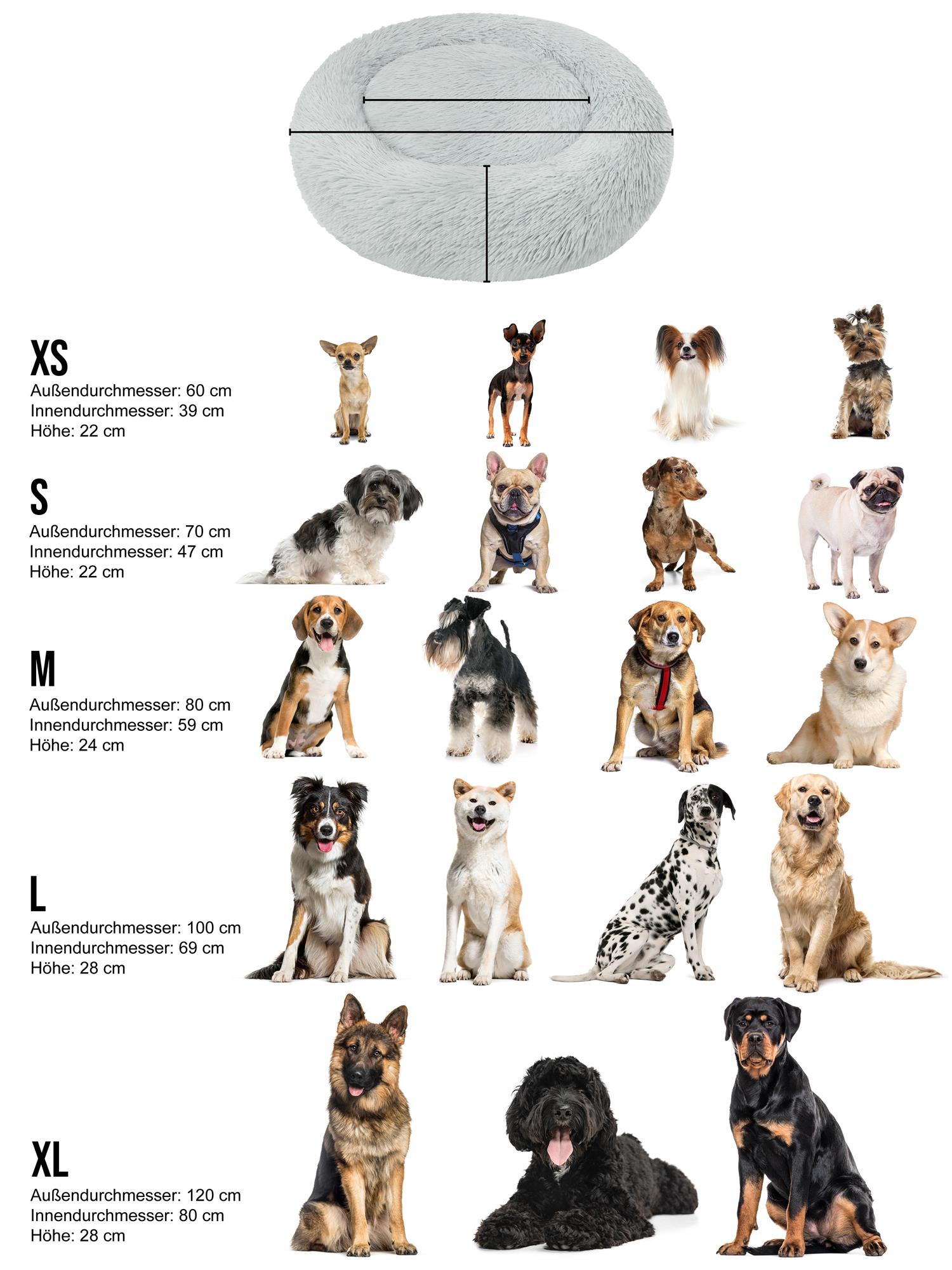 Rundes Hundebett für große und kleine Hunde - Ergonomisches Hundekissen Donut - Bild 15 von 29