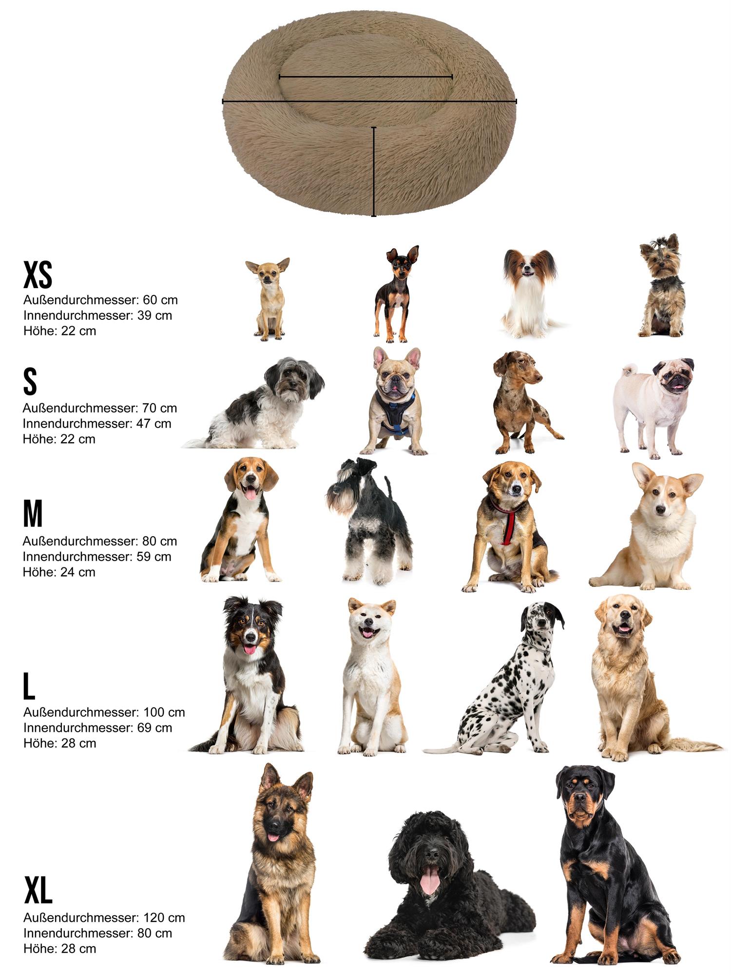 Rundes Hundebett für große und kleine Hunde - Ergonomisches Hundekissen Donut - Bild 22 von 29