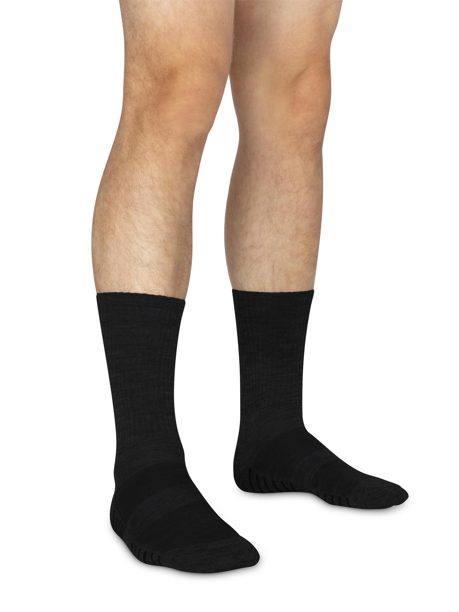4 Paar Trekking-Wollsocken Mit Polstersohle, Komfortbund Atmungsaktiv