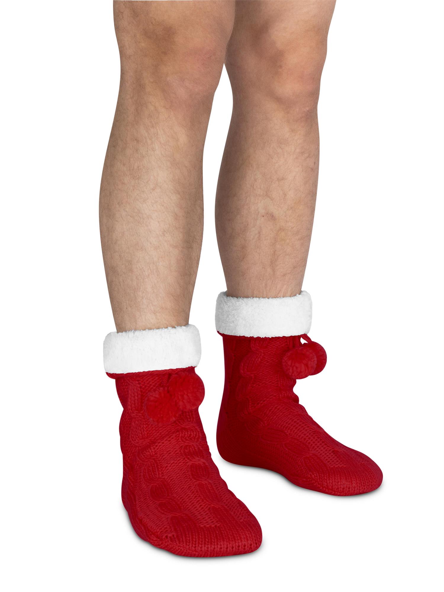 Bommel-Strick-Kuschelsocken mit Noppen |mit ABS |Hüttenschuhe | Hausschuh Ersatz - Bild 25 von 53