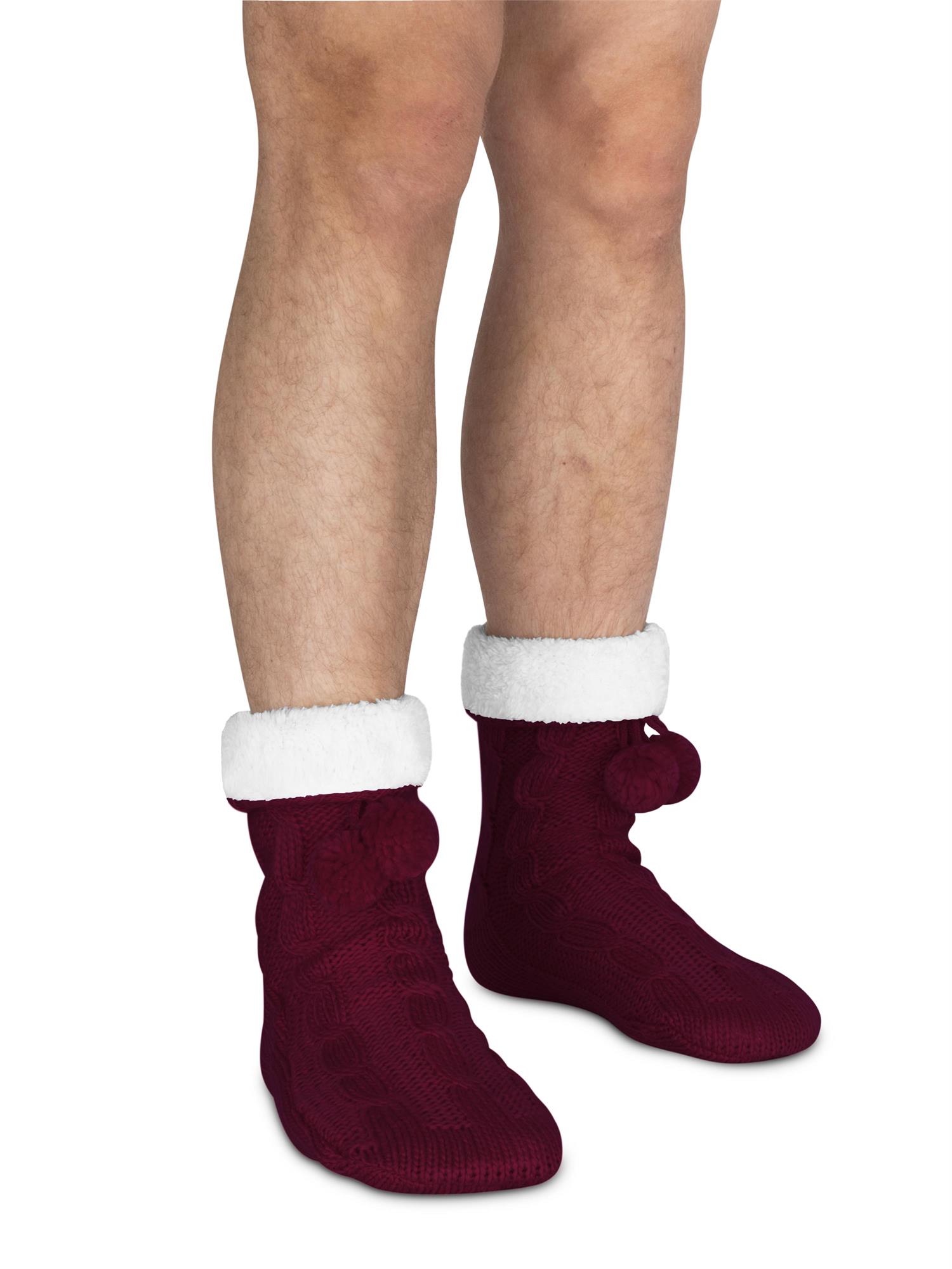 Bommel-Strick-Kuschelsocken mit Noppen |mit ABS |Hüttenschuhe | Hausschuh Ersatz - Bild 29 von 53