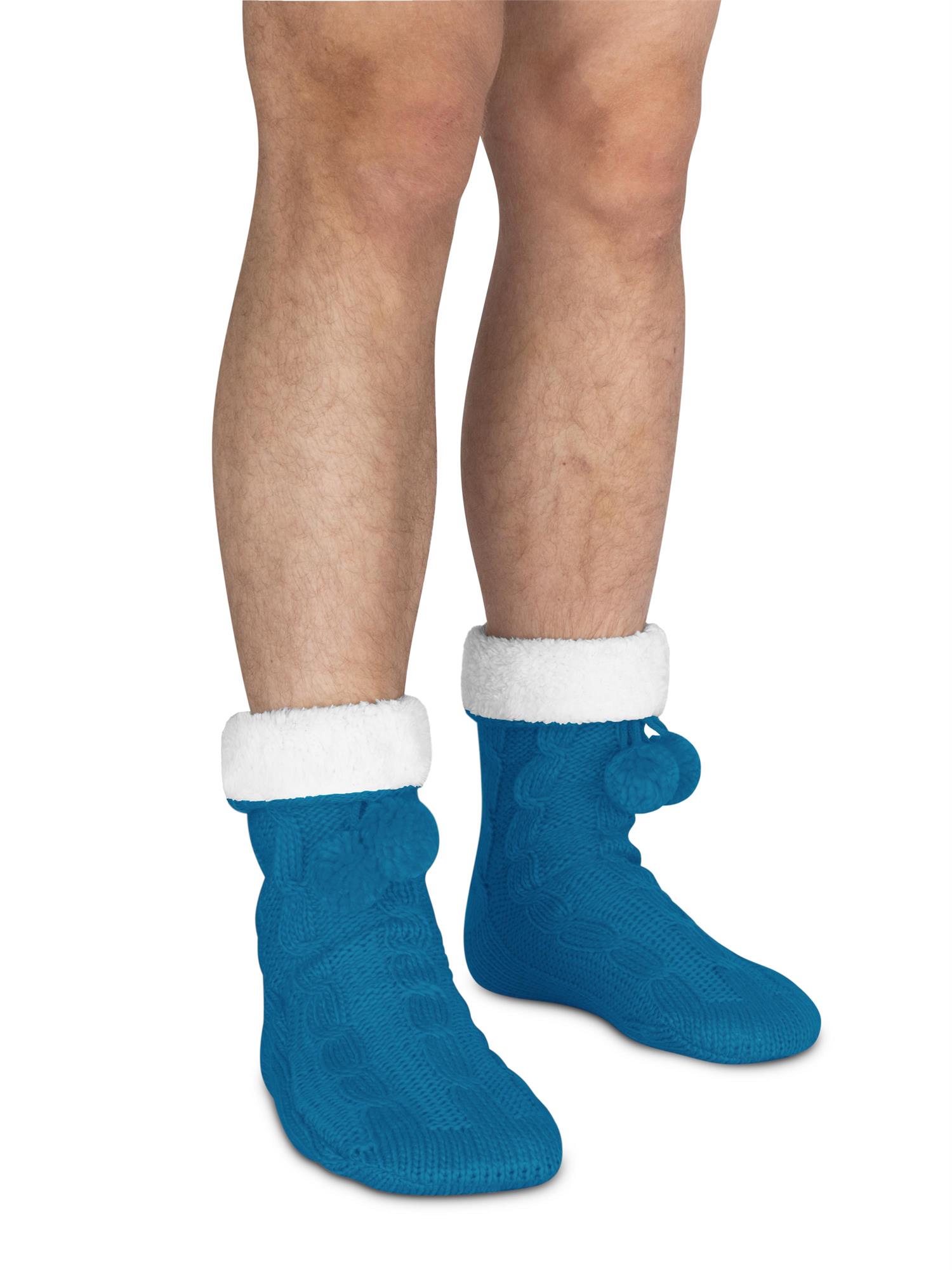 Bommel-Strick-Kuschelsocken mit Noppen |mit ABS |Hüttenschuhe | Hausschuh Ersatz - Bild 33 von 53