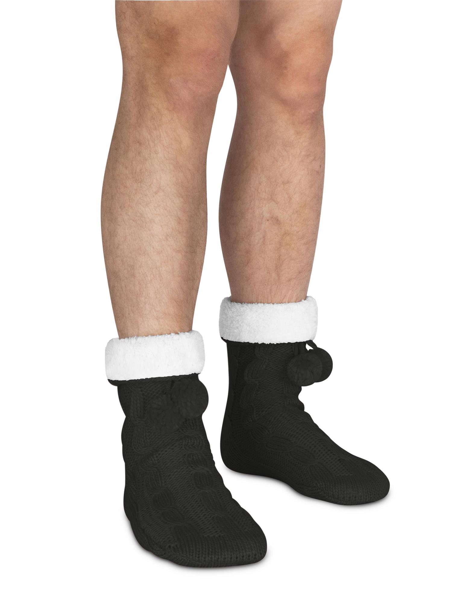 Bommel-Strick-Kuschelsocken mit Noppen mit ABS Hüttenschuhe Hausschuh Ersatz