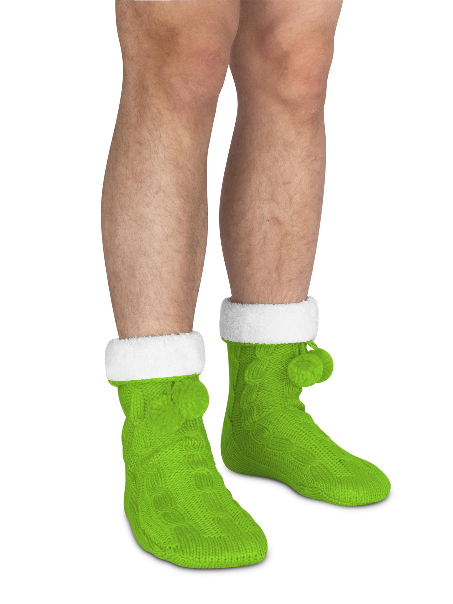 Bommel-Strick-Kuschelsocken mit Noppen |mit ABS |Hüttenschuhe | Hausschuh Ersatz - Bild 49 von 53