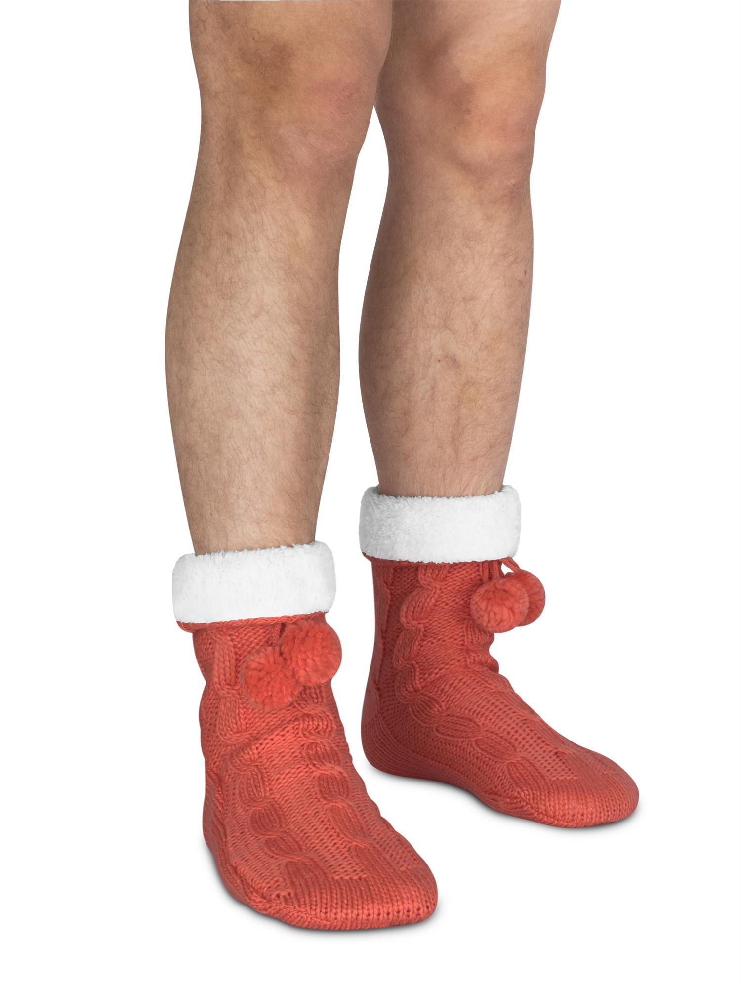 Bommel-Strick-Kuschelsocken mit Noppen |mit ABS |Hüttenschuhe | Hausschuh Ersatz - Bild 53 von 53