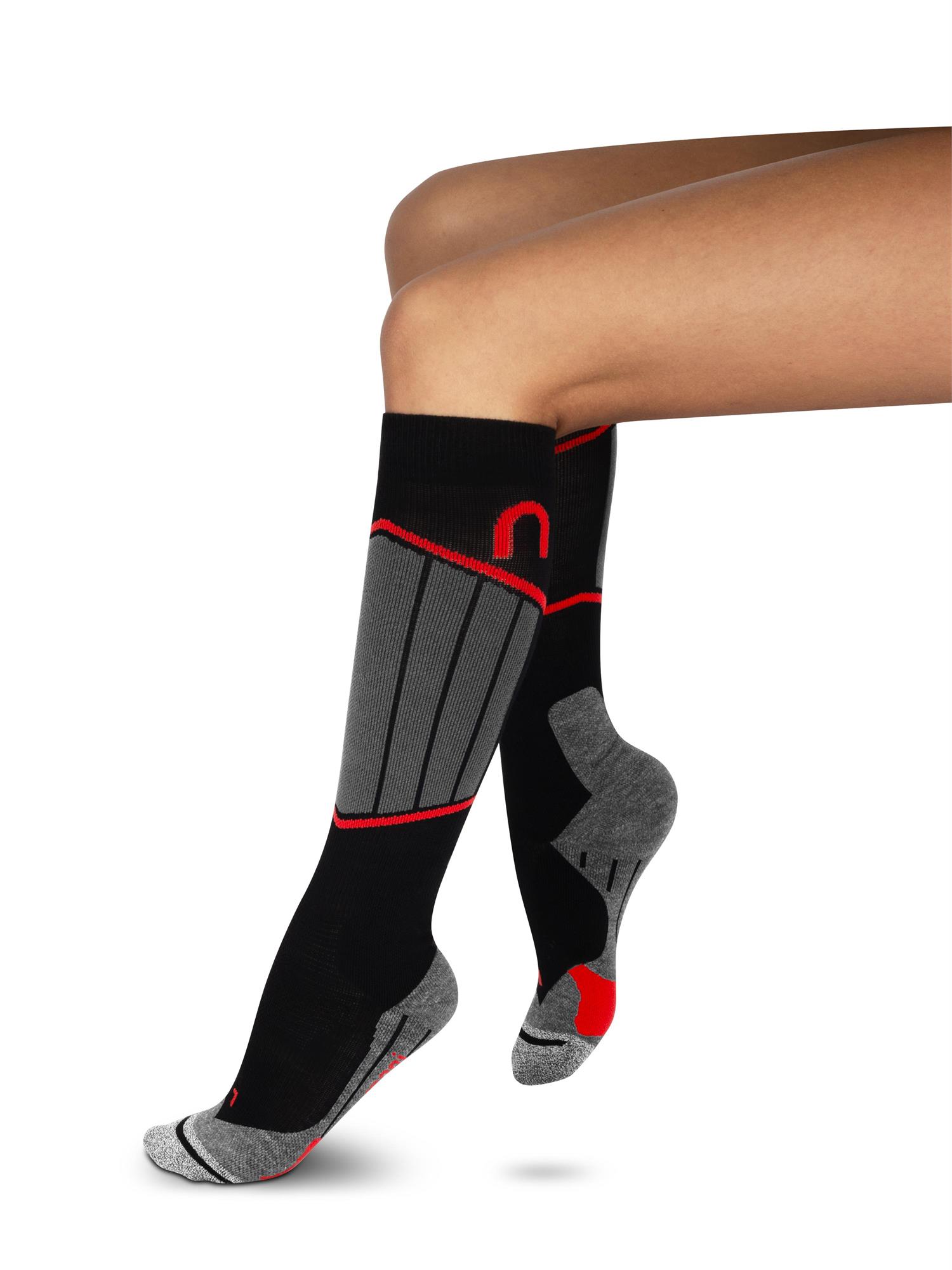 2 Paar Merino Kompressionskniestrümpfe für Motorrad fahren - Thrombosestrümpfe - Bild 6 von 20