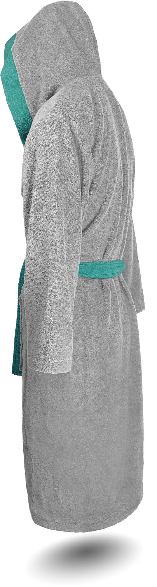 Kapuzenbademantel Frottee-Bademantel Baumwolle Damen & Herren Weich & Kuschelig - Bild 25 von 43