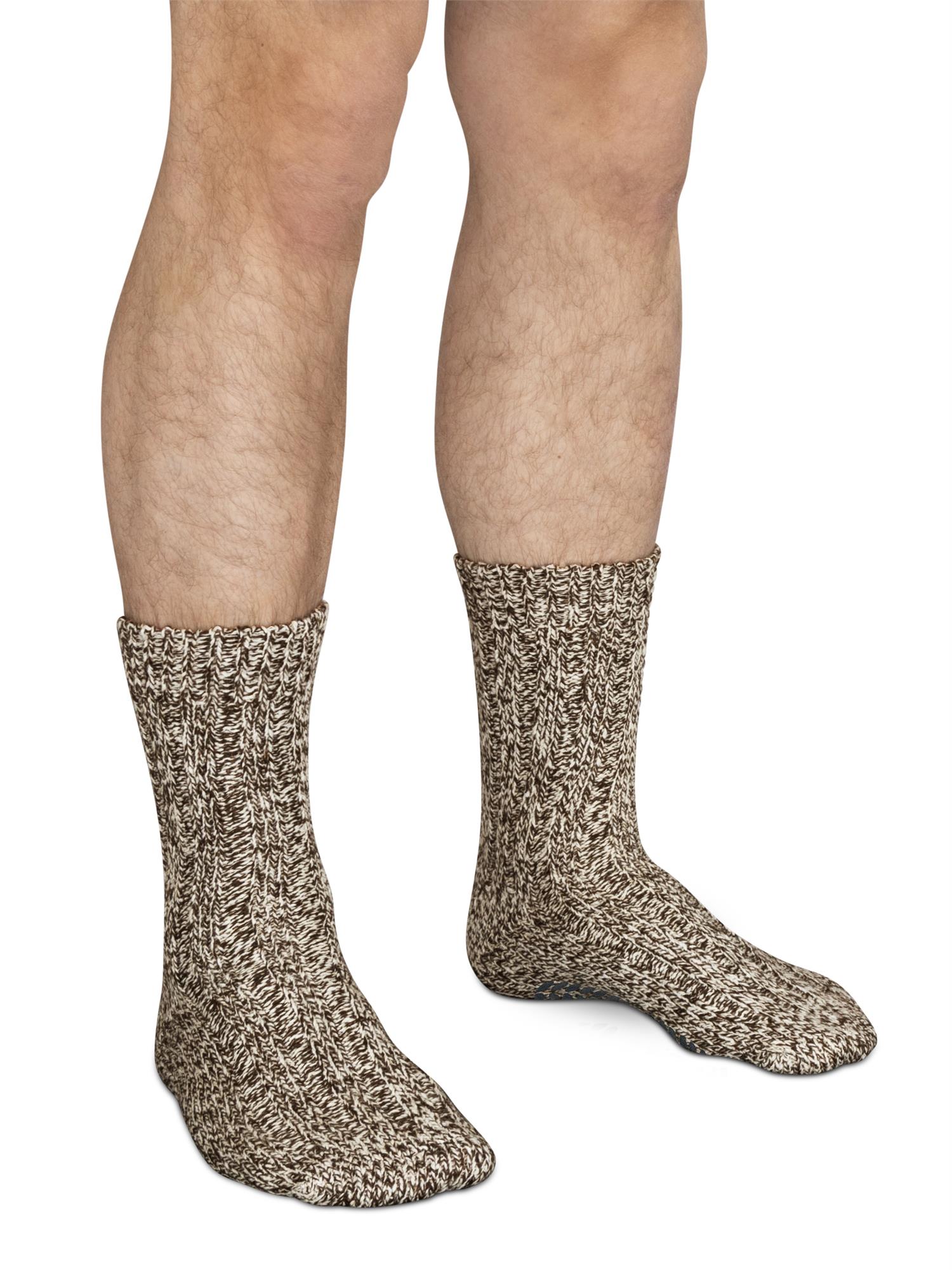 2 Paar Norweger-ABS-Socken Schafwolle, Rutschfest, Wärmend, Hausschuhersatz