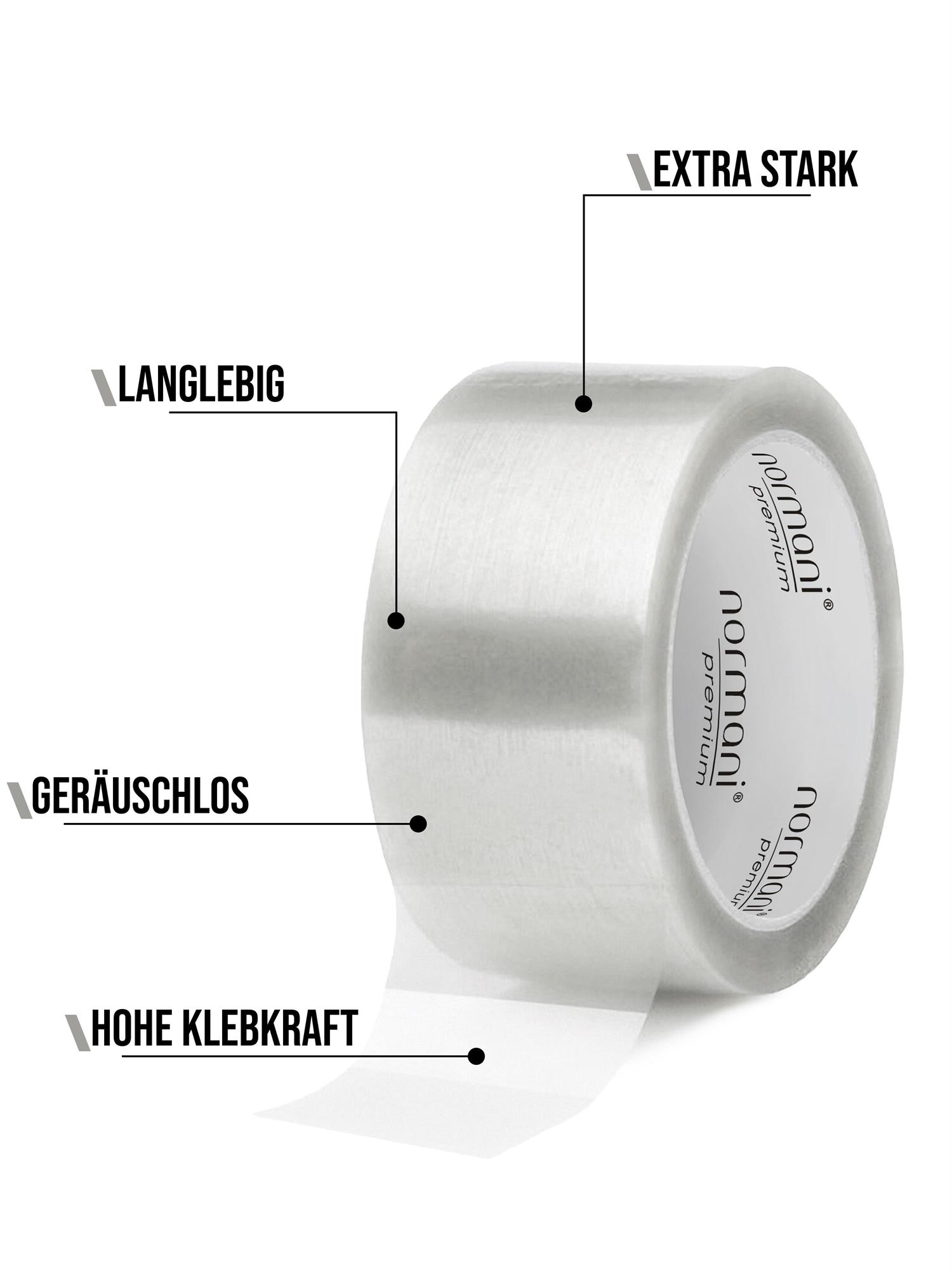 36 PREMIUM Rollen Paketband Klebeband Kleberollen Transparent oder braun 50 x 66