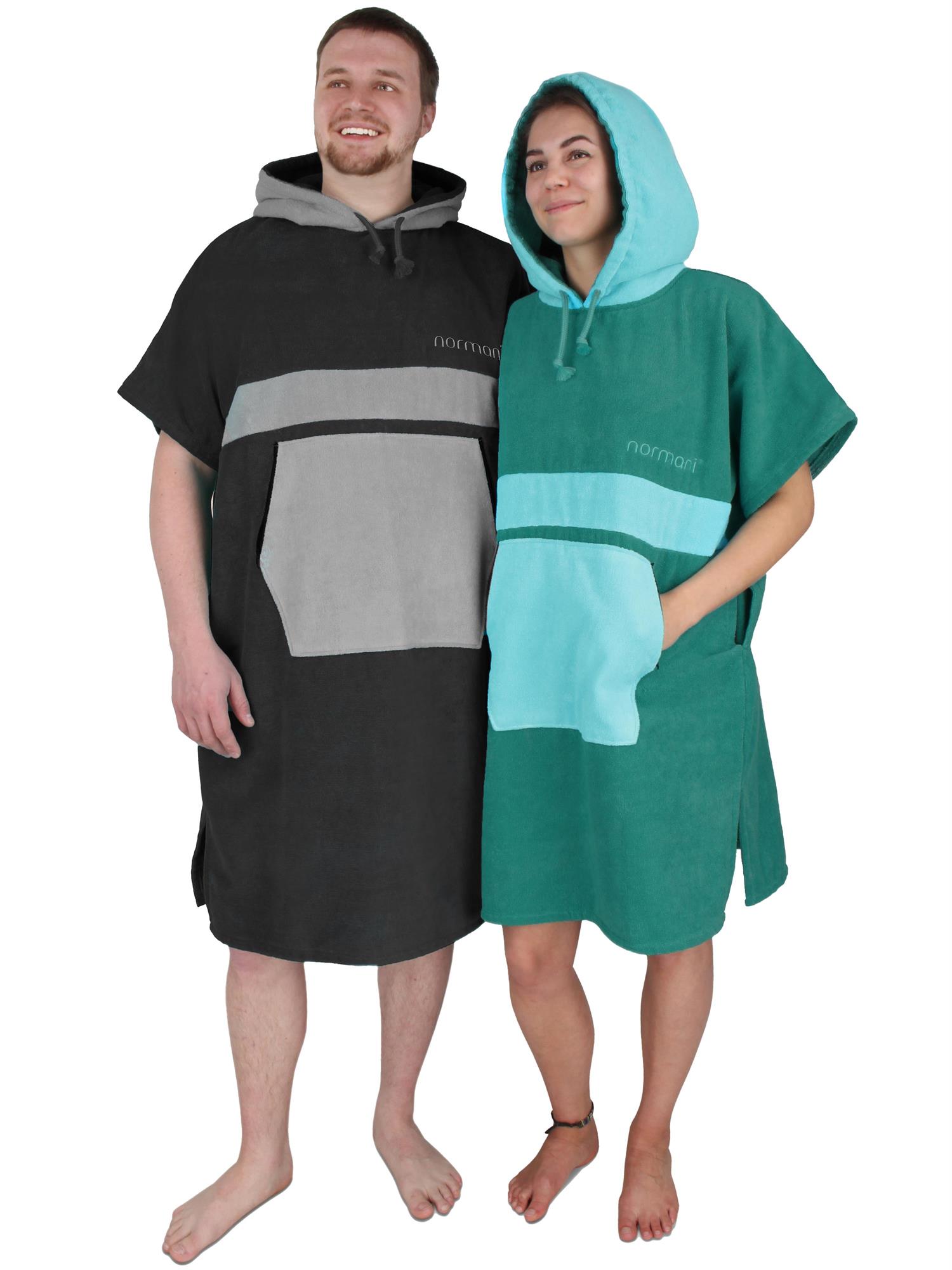Surfer Poncho aus Baumwolle Frottee mit Kapuze Unisex in verschiedenen Farben - Bild 19 von 50