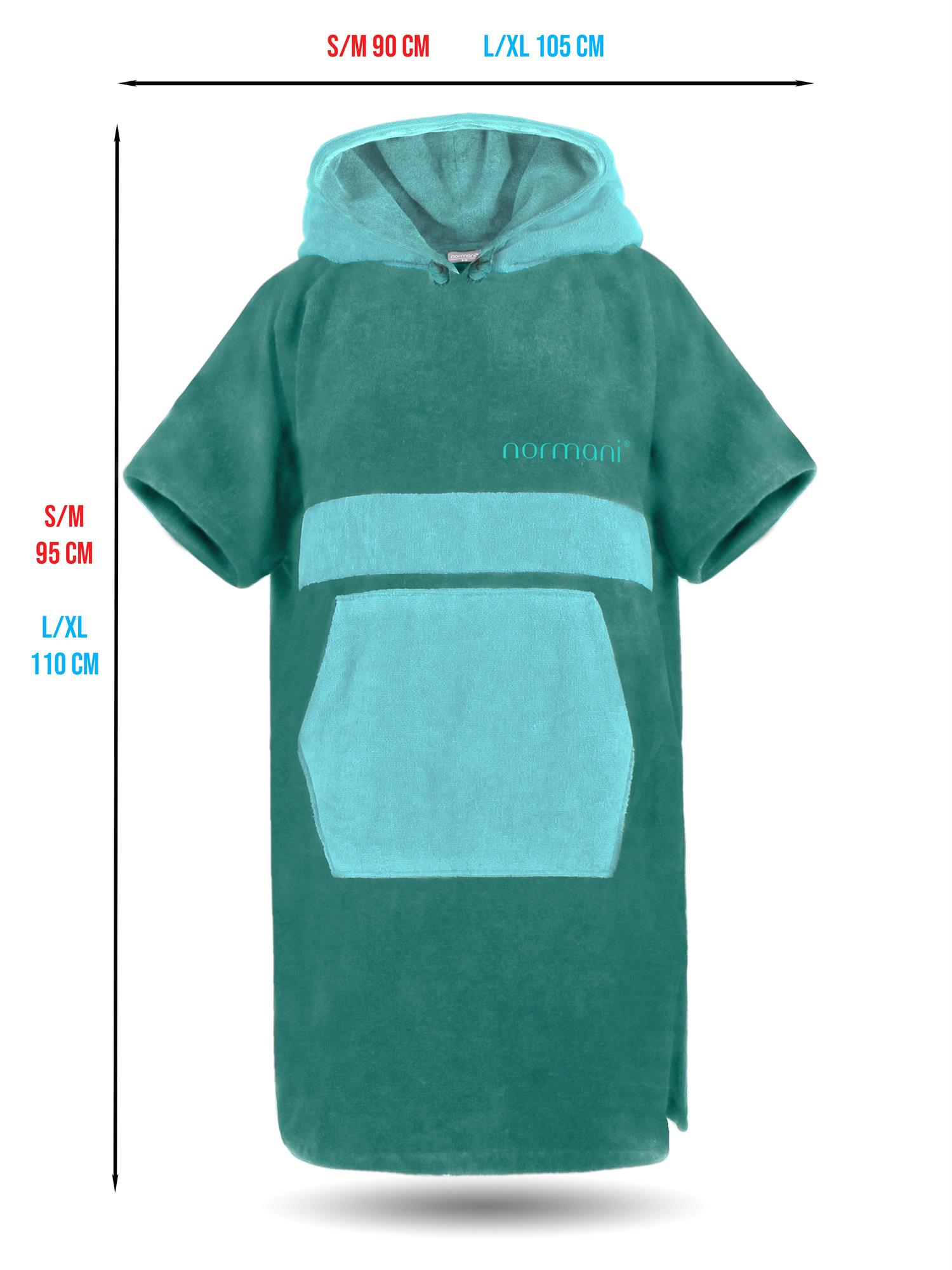 Surfer Poncho aus Baumwolle Frottee mit Kapuze Unisex in verschiedenen Farben - Bild 22 von 50