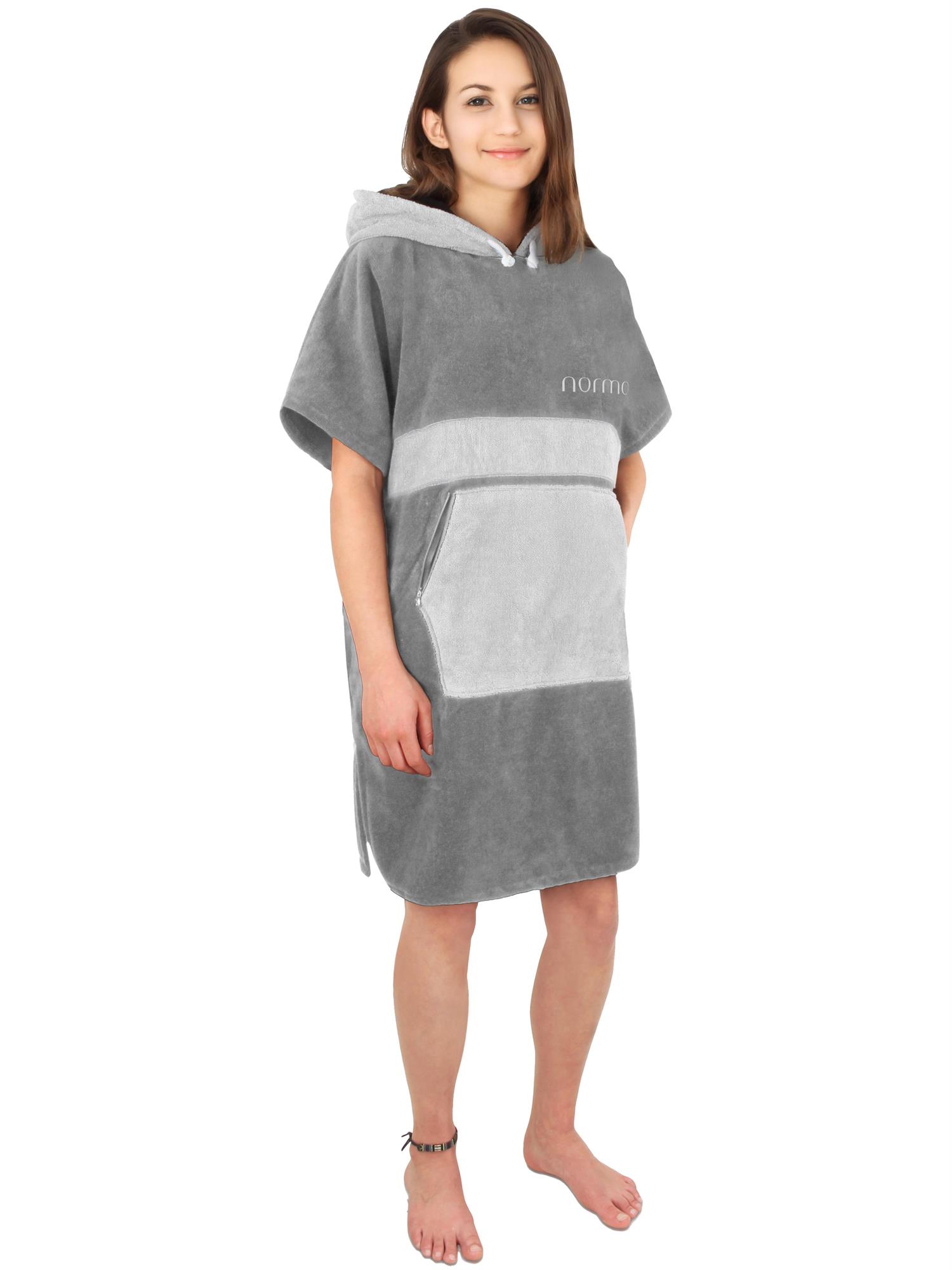 Surfer Poncho aus Baumwolle Frottee mit Kapuze Unisex in verschiedenen Farben - Bild 11 von 50