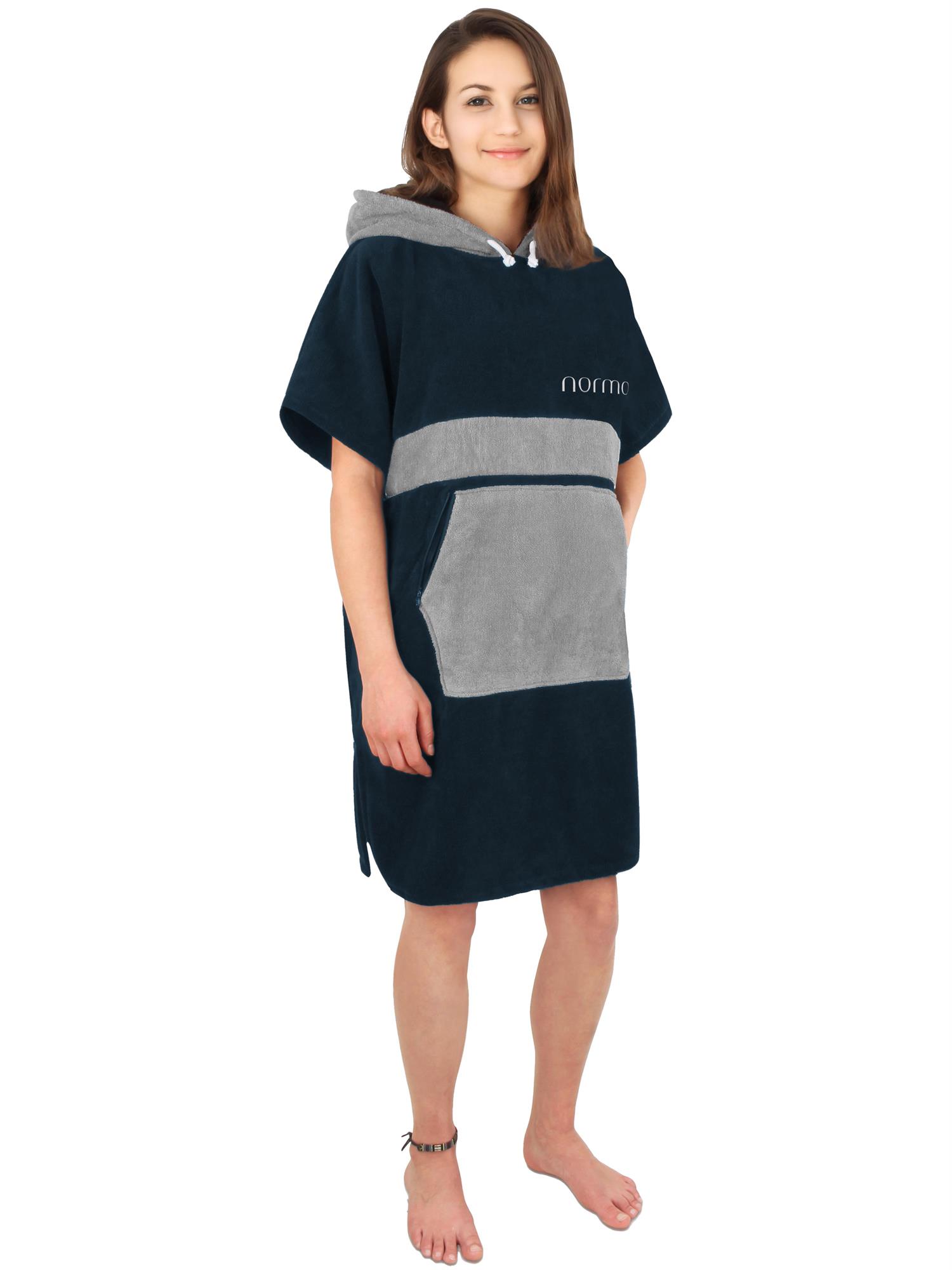 Surfer Poncho aus Baumwolle Frottee mit Kapuze Unisex in verschiedenen Farben - Bild 25 von 50