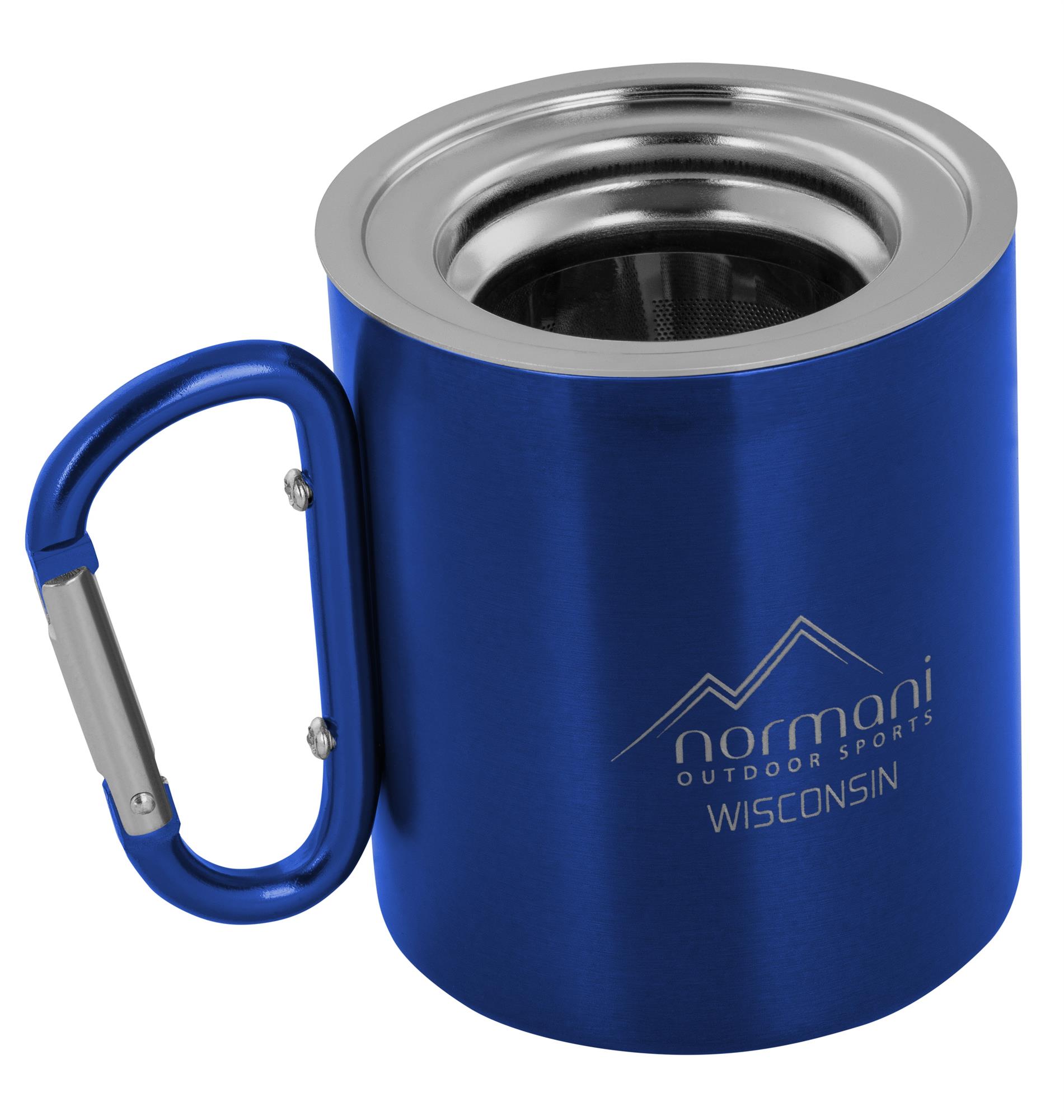 Outdoor Campingtasse Thermotasse mit Teesieb und Deckel - Reisetassche Teetasse