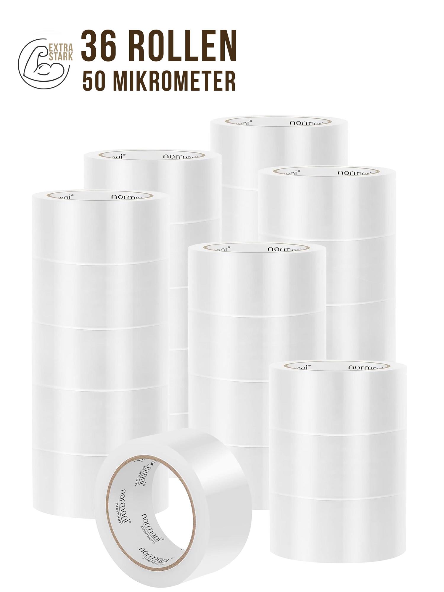 36 PREMIUM Rollen Paketband Klebeband Kleberollen Transparent oder braun 50 x 66