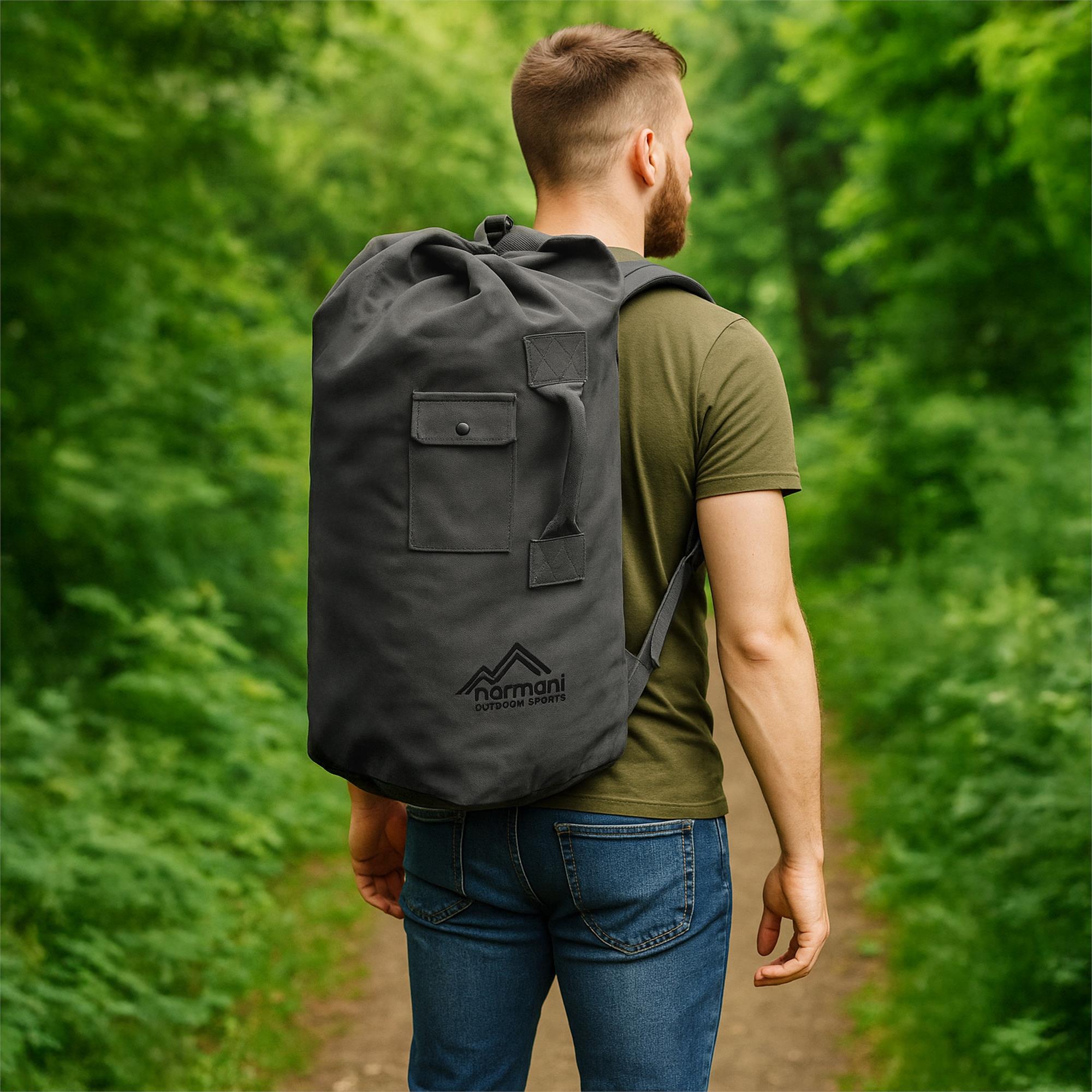 US Seesack Canvas Doppelgurt BW Rucksack -20 30 50 90 Liter Transportsack 
