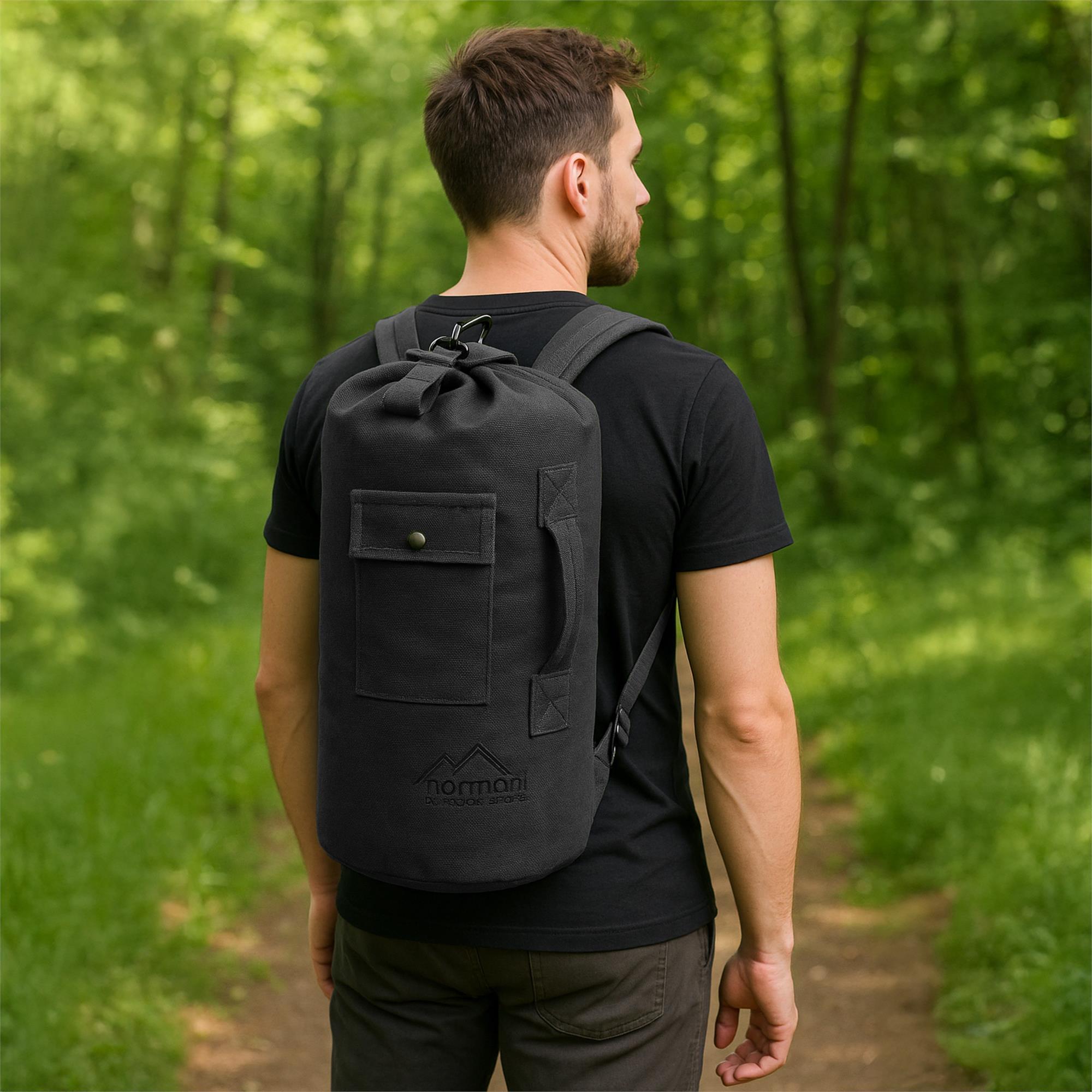 Seesack Duffel Bag 20 Liter Canvas-Reiseseesack mit Doppelgurt Trockensack  - Bild 6 von 37