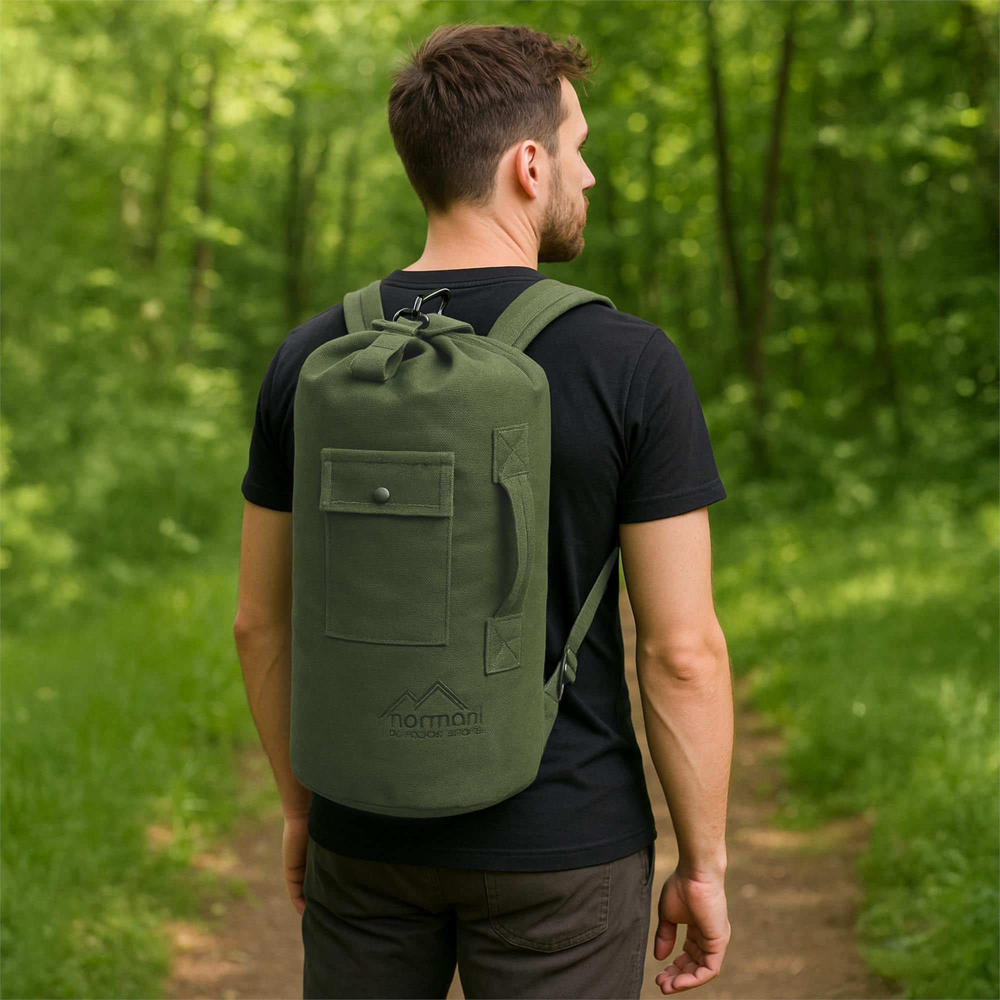 Seesack Duffel Bag 20 Liter Canvas-Reiseseesack mit Doppelgurt Trockensack  - Bild 21 von 37