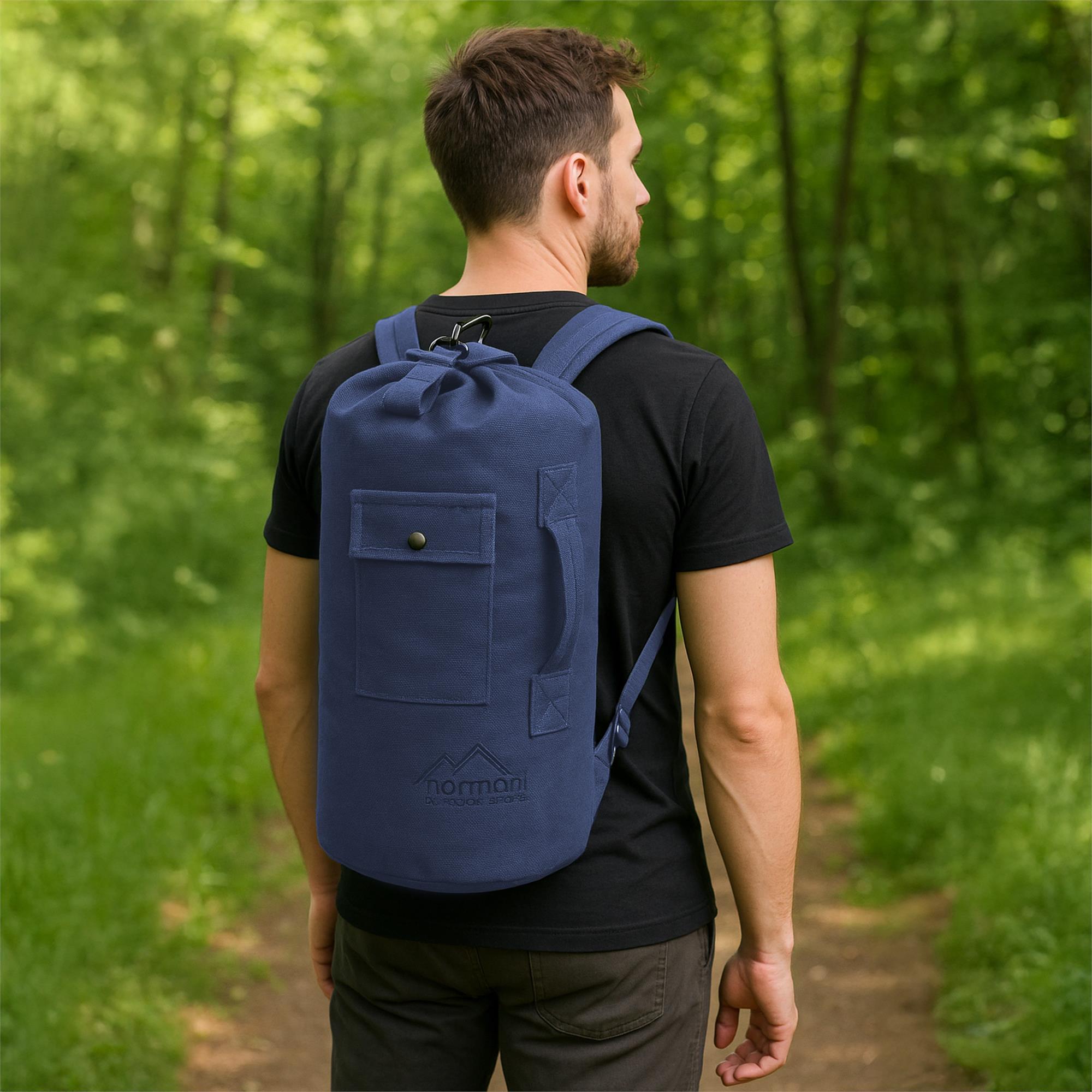 Seesack Duffel Bag 20 Liter Canvas-Reiseseesack mit Doppelgurt Trockensack  - Bild 11 von 37