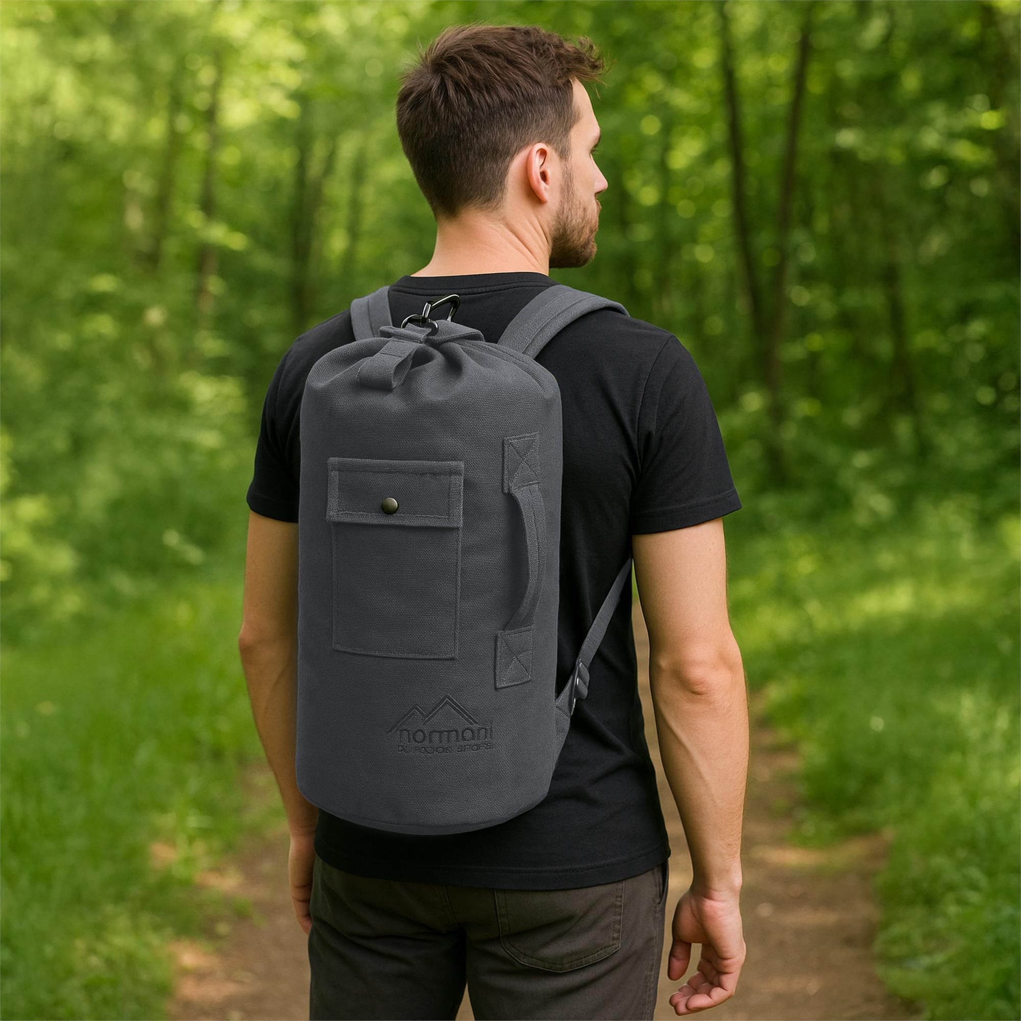 Seesack Duffel Bag 20 Liter Canvas-Reiseseesack mit Doppelgurt Trockensack  - Bild 16 von 37